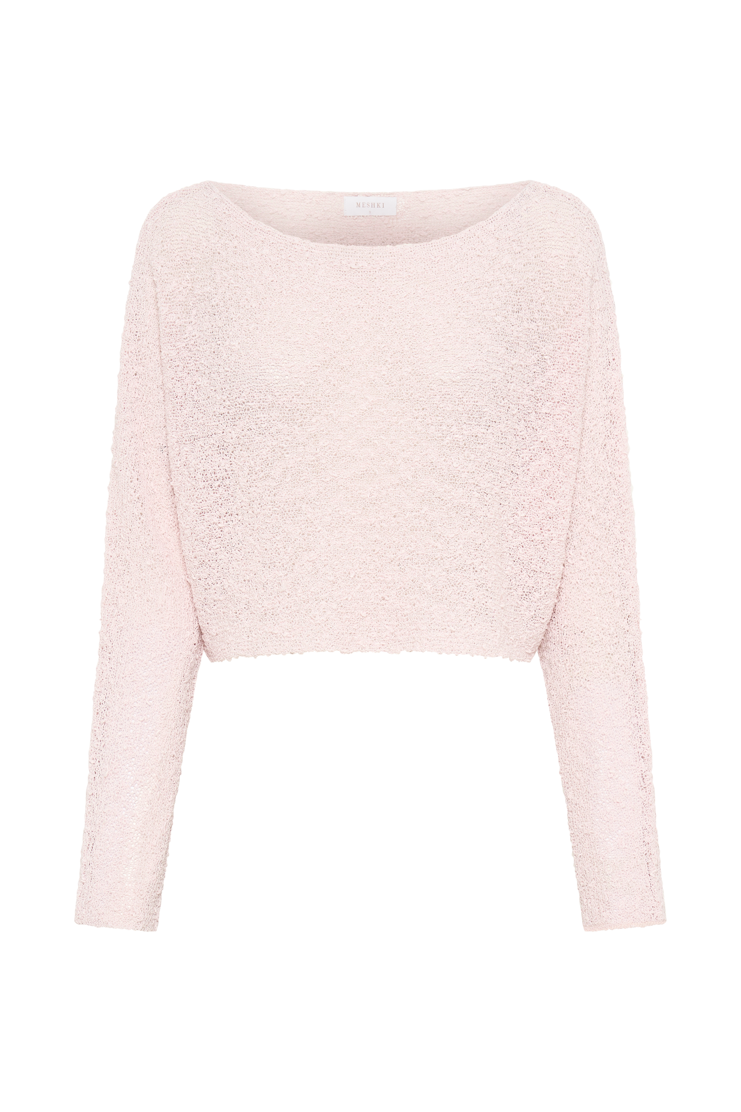 Levauro Petra Uzun Kollu Örgü Crop Top - Misty Rose