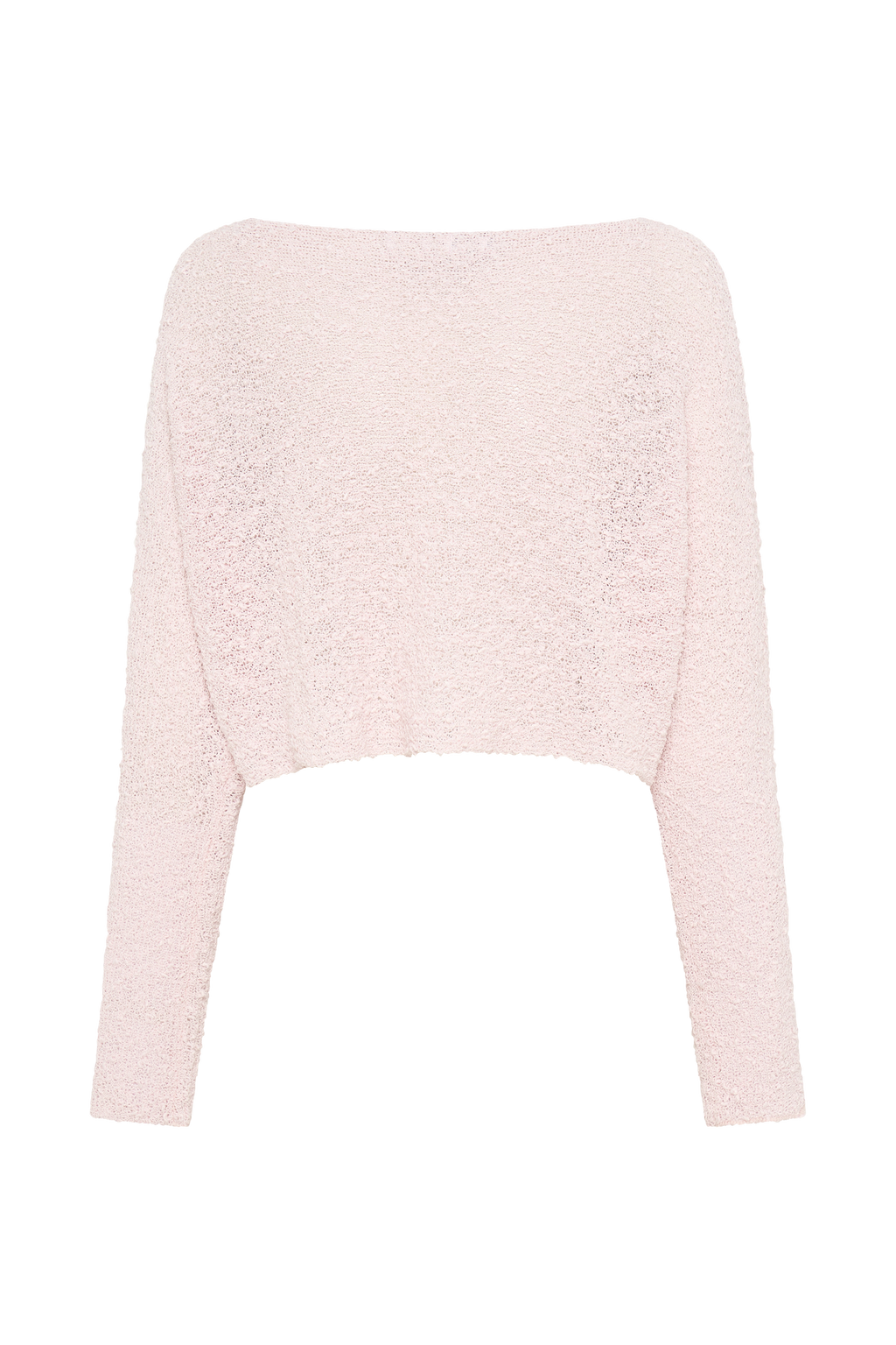 Levauro Petra Uzun Kollu Örgü Crop Top - Misty Rose