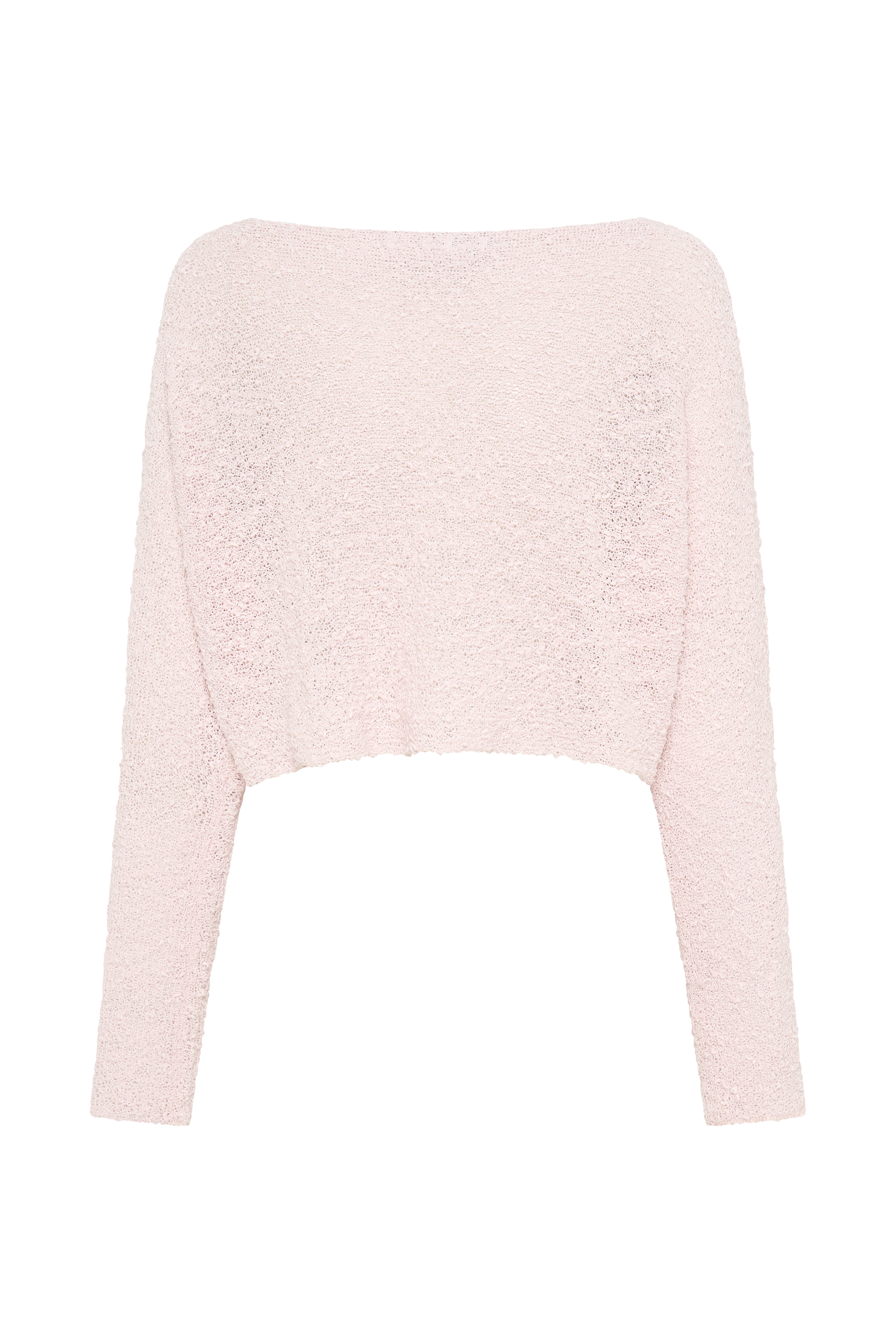 Levauro Petra Uzun Kollu Örgü Crop Top - Misty Rose