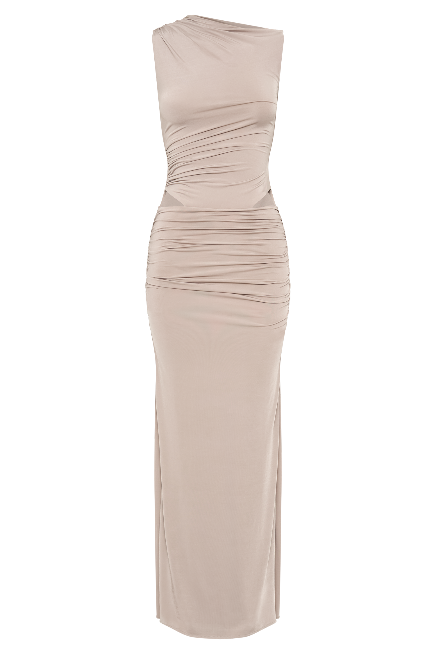Levauro Kaia Slinky Cut Out Maxi Elbise - Taupe