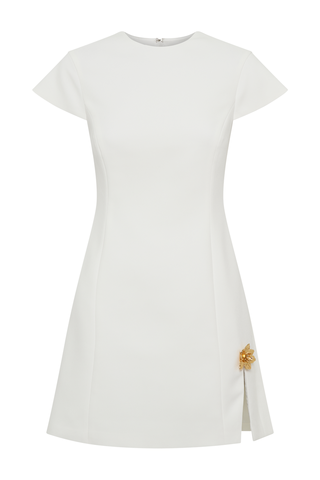 Levauro Remi Suiting Çiçek Desenli Mini Elbise - Beyaz