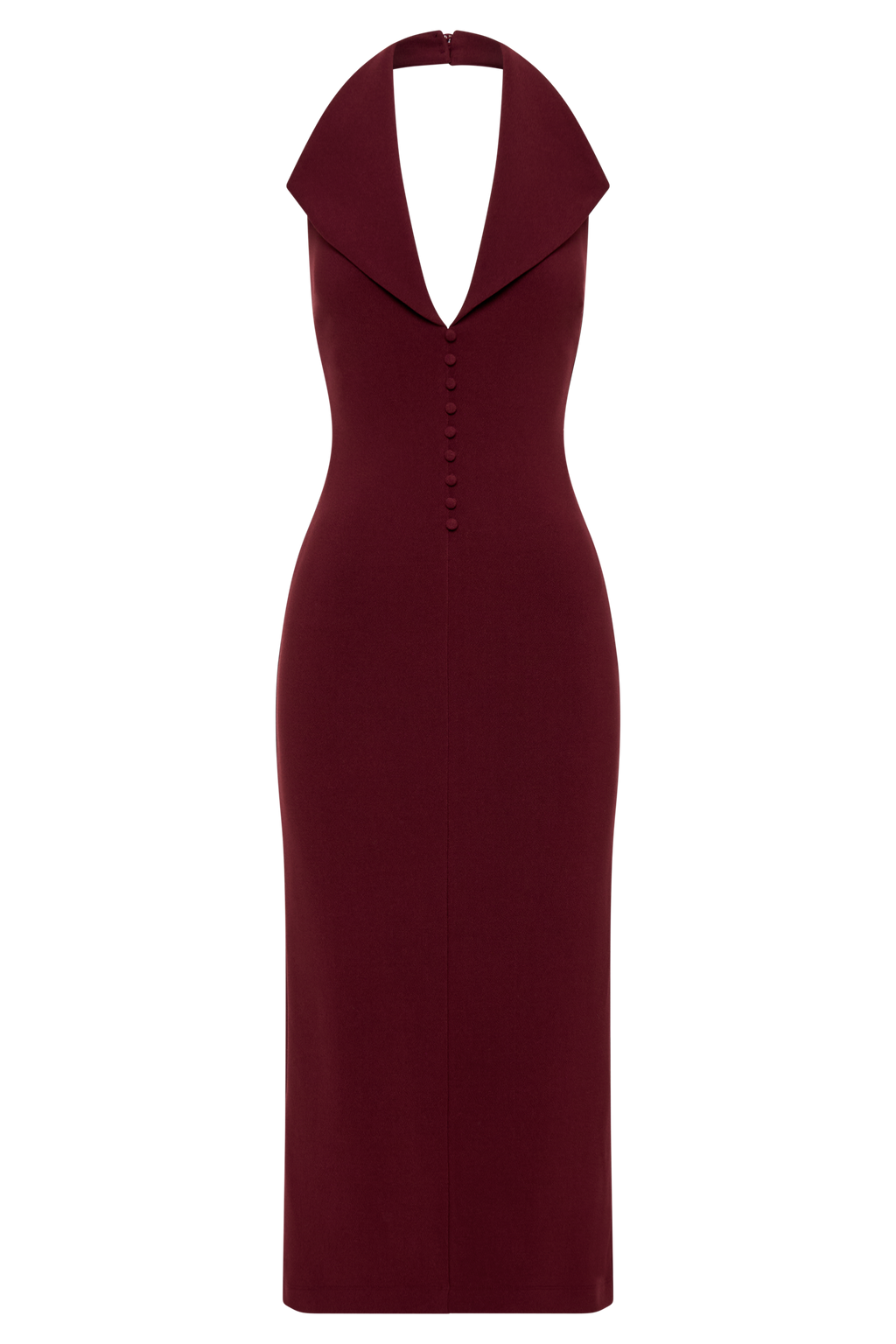 Levaru  Annita Krep Boyundan Bağlamalı Midi Elbise - Merlot