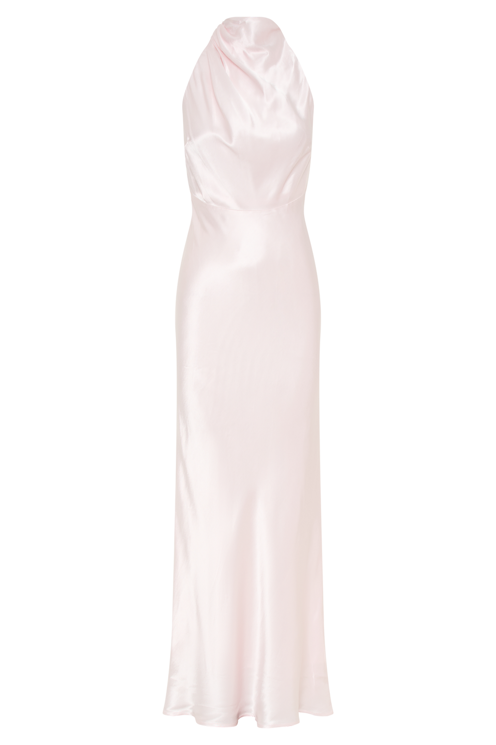 Levauro  Esther Yanardöner Saten Cowl Maxi Elbise - Soluk Pembe