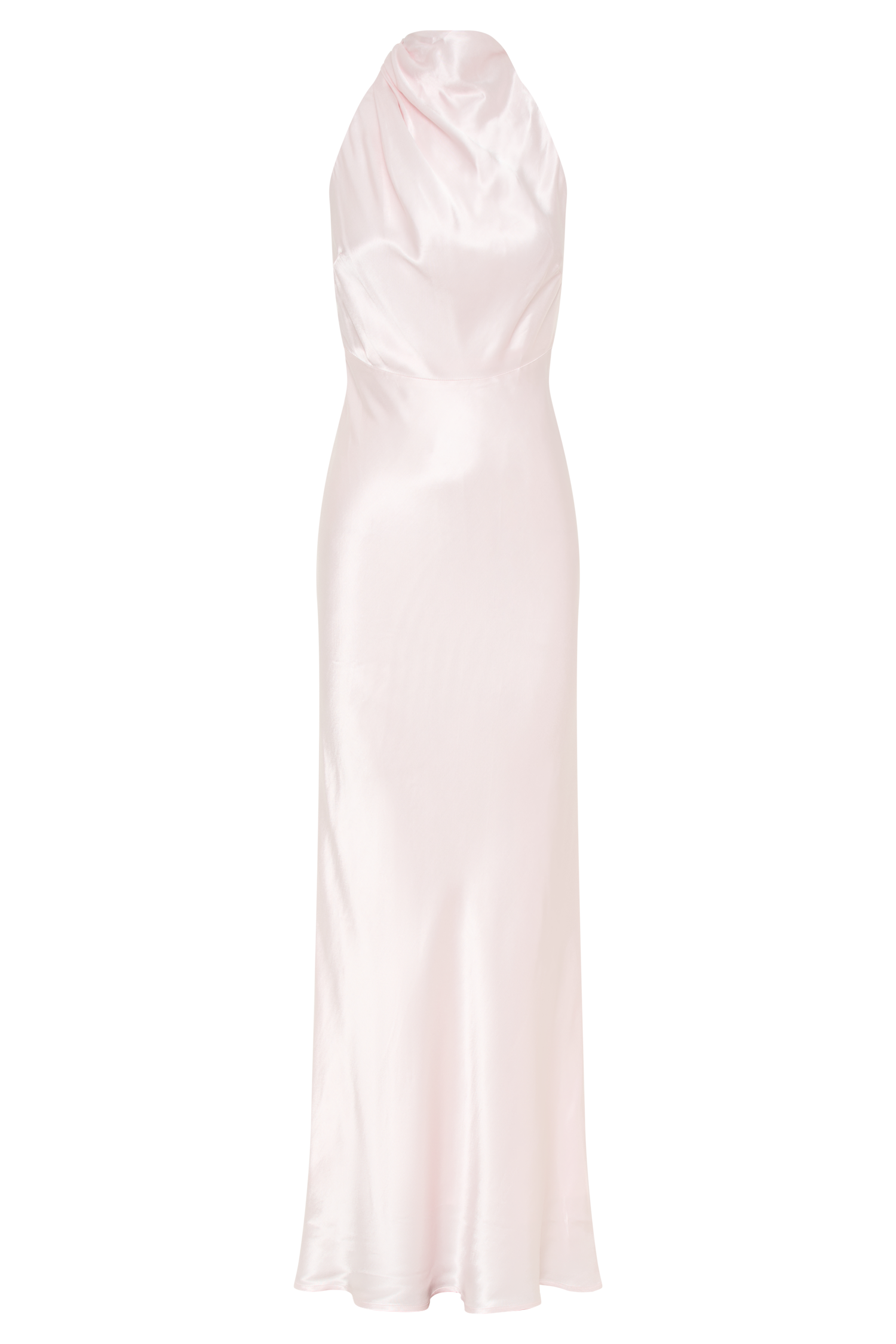Levauro  Esther Yanardöner Saten Cowl Maxi Elbise - Soluk Pembe