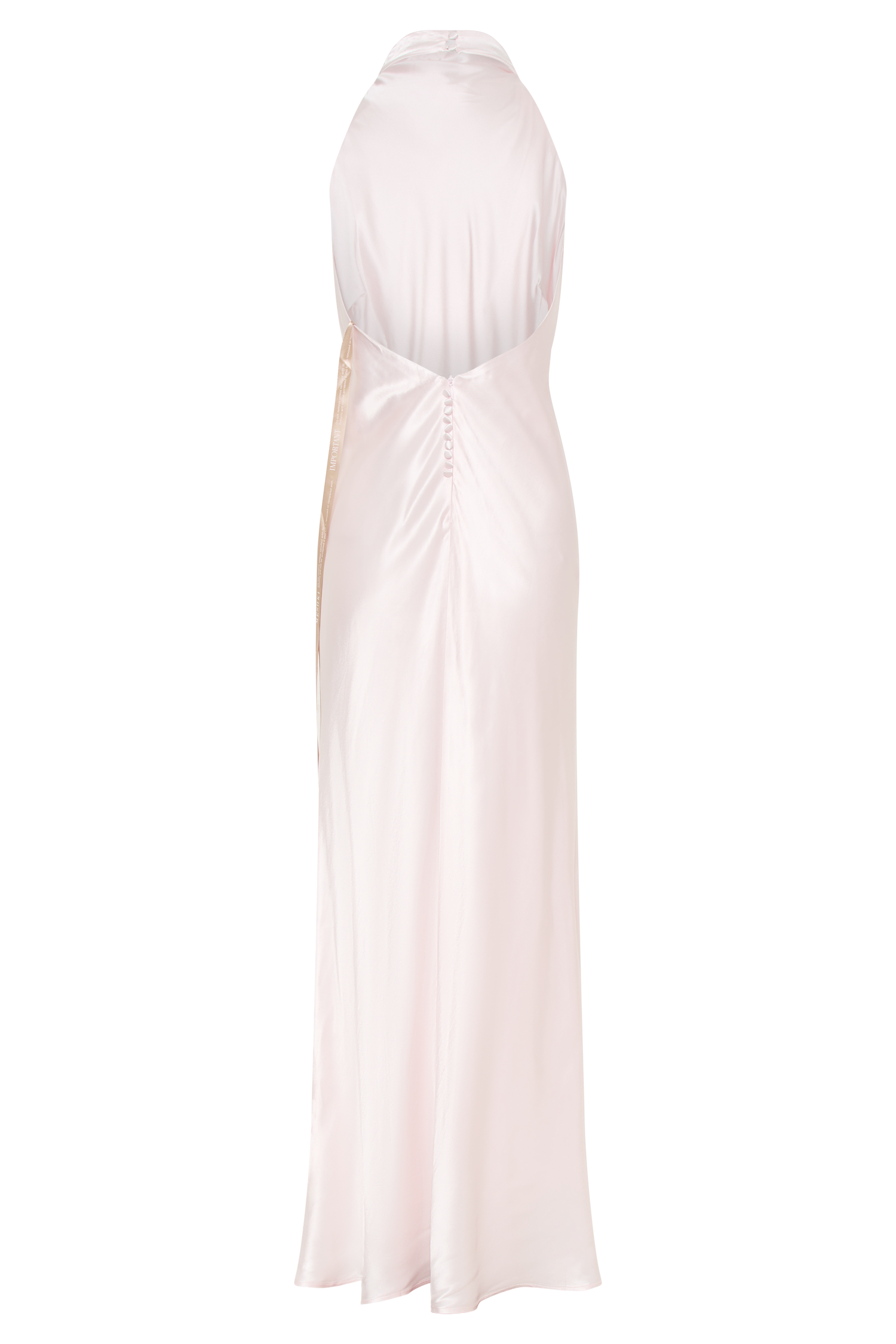 Levauro  Esther Yanardöner Saten Cowl Maxi Elbise - Soluk Pembe