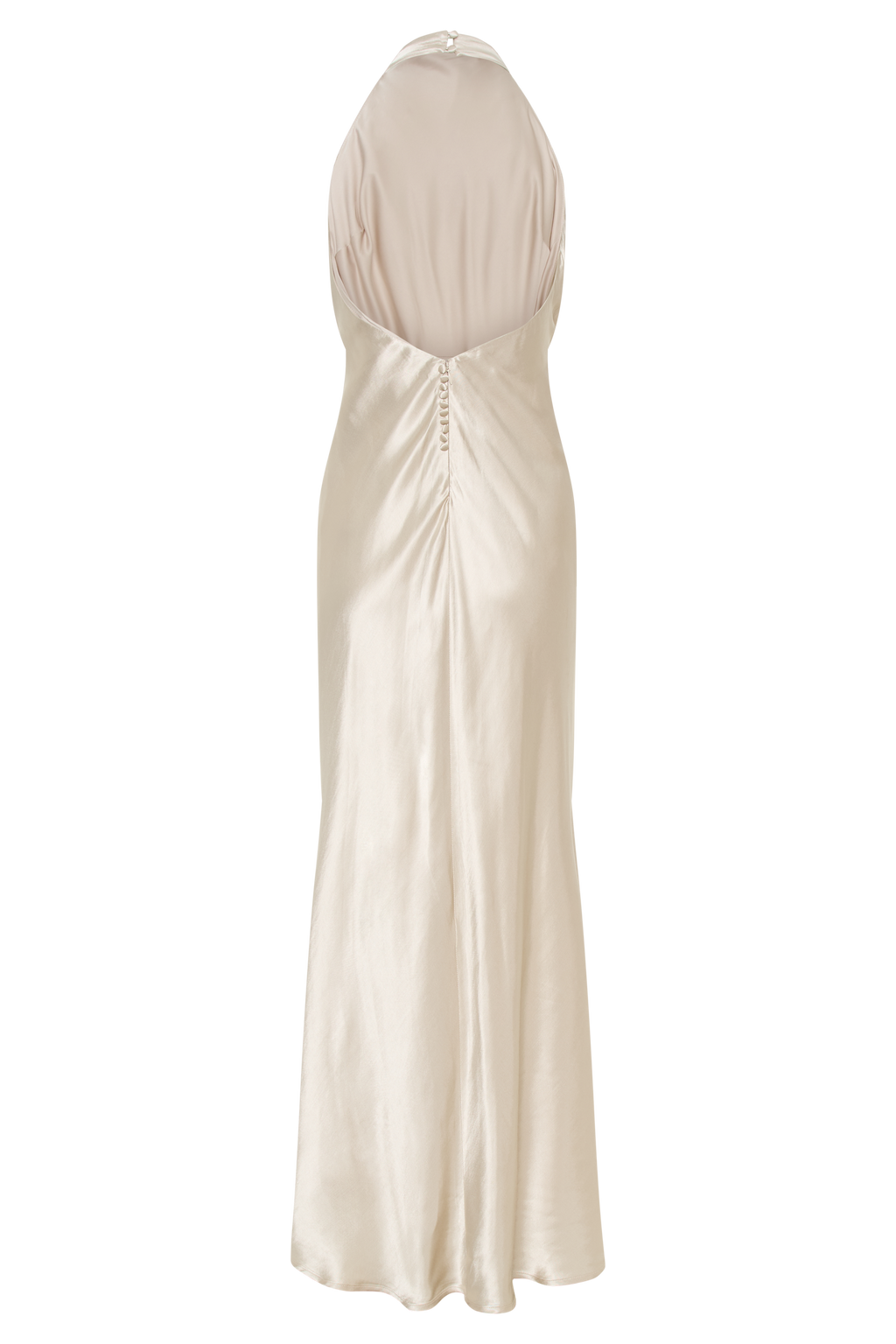 Levauro  Esther Yanardöner Saten Cowl Maxi Elbise - Altın