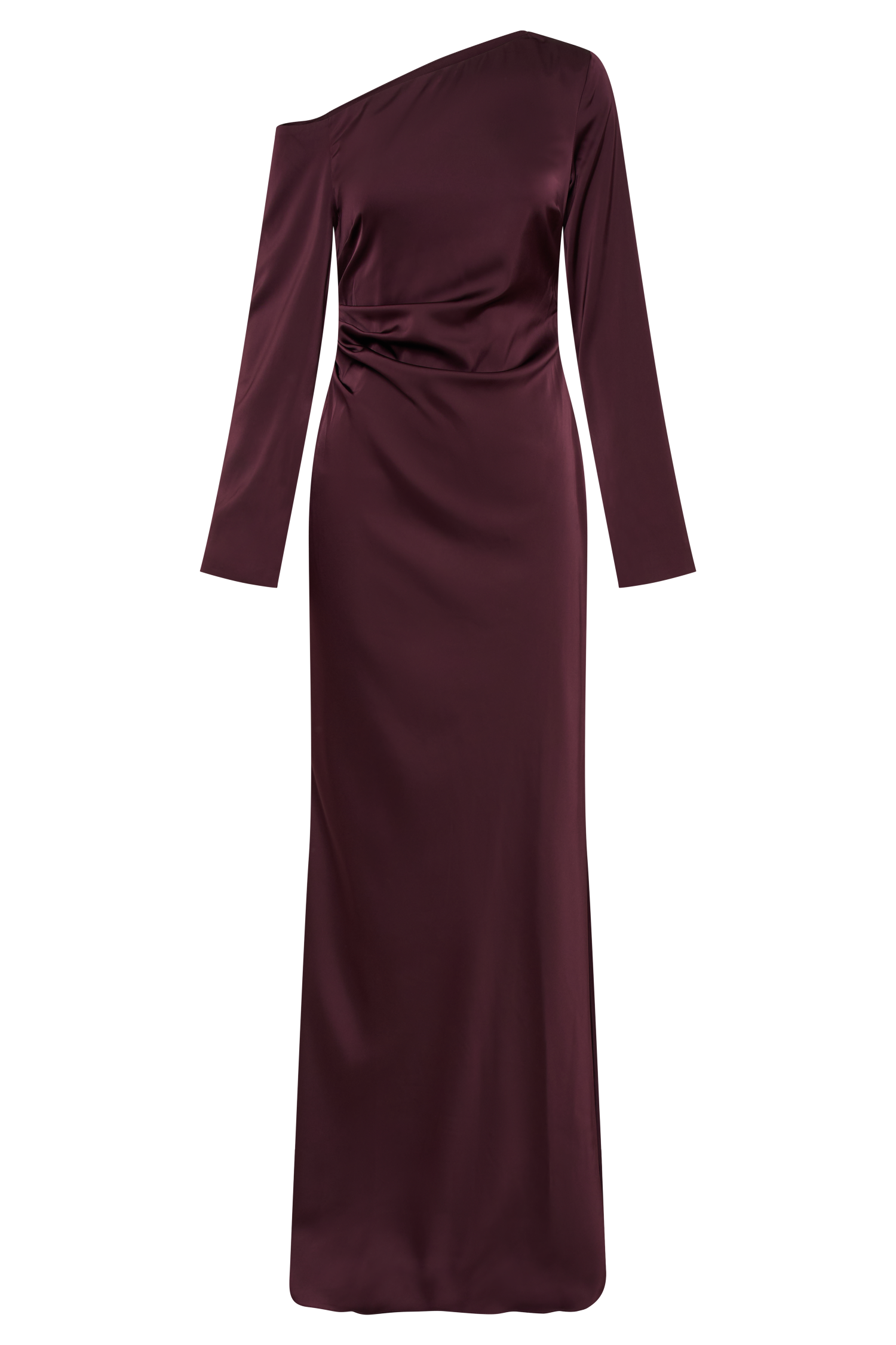 Levauro Avery Uzun Kollu Maxi Elbise - Mürdüm