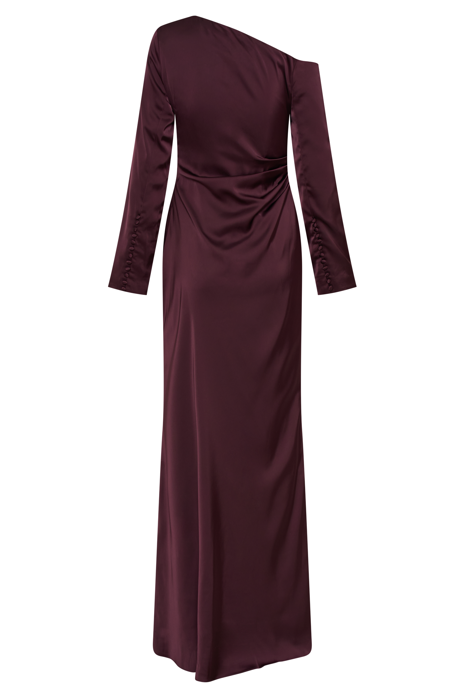 Levauro Avery Uzun Kollu Maxi Elbise - Mürdüm