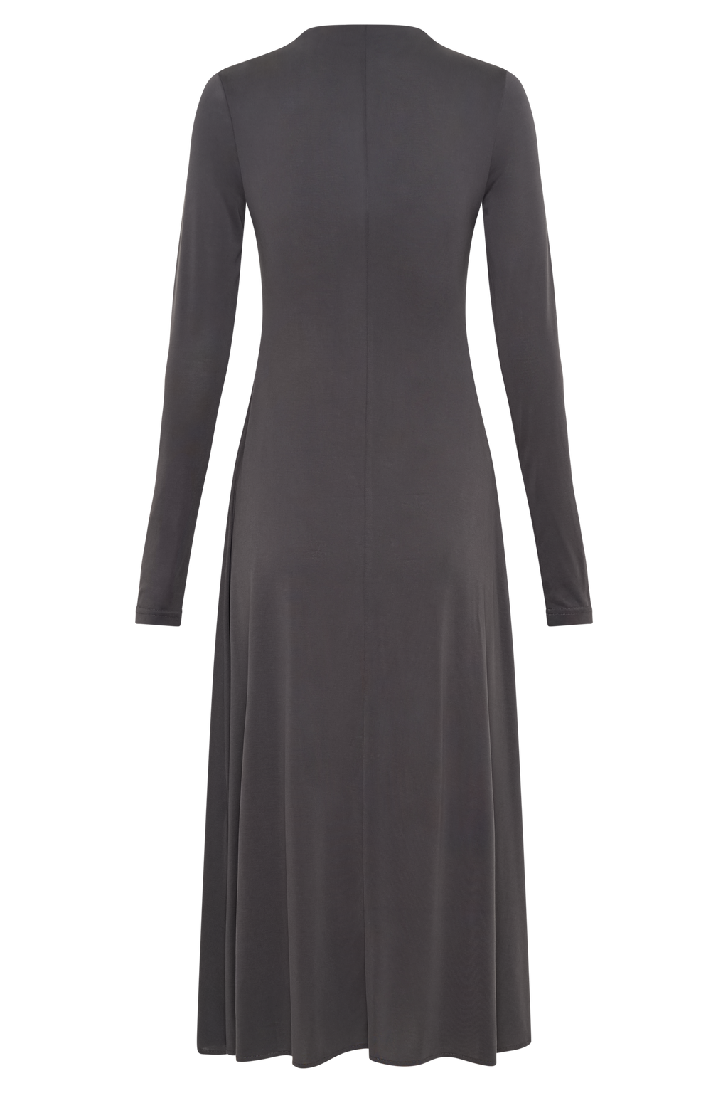 Levaru Anders Şeftali Jersey Midi Elbise - Kömür