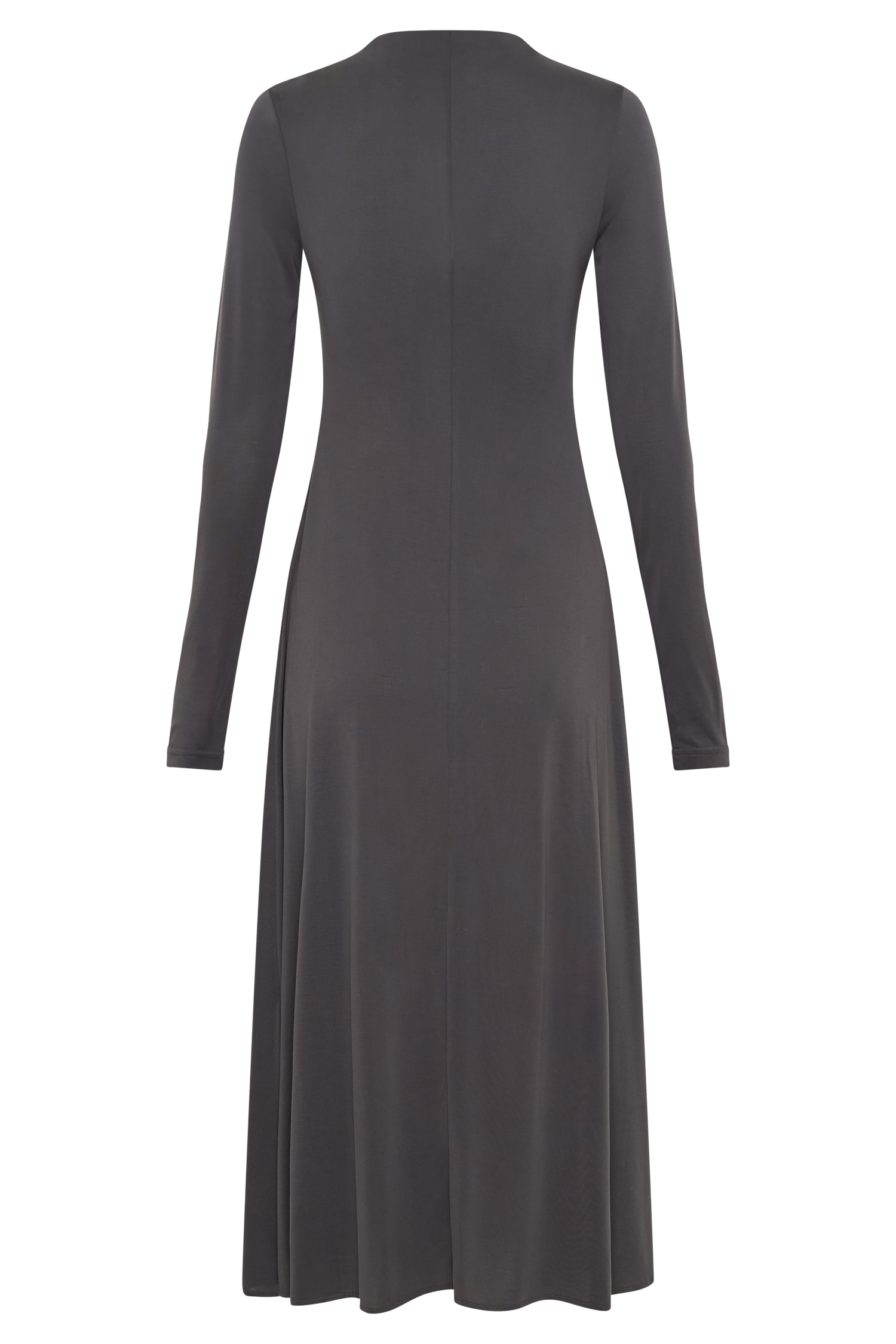 Levaru Anders Şeftali Jersey Midi Elbise - Kömür