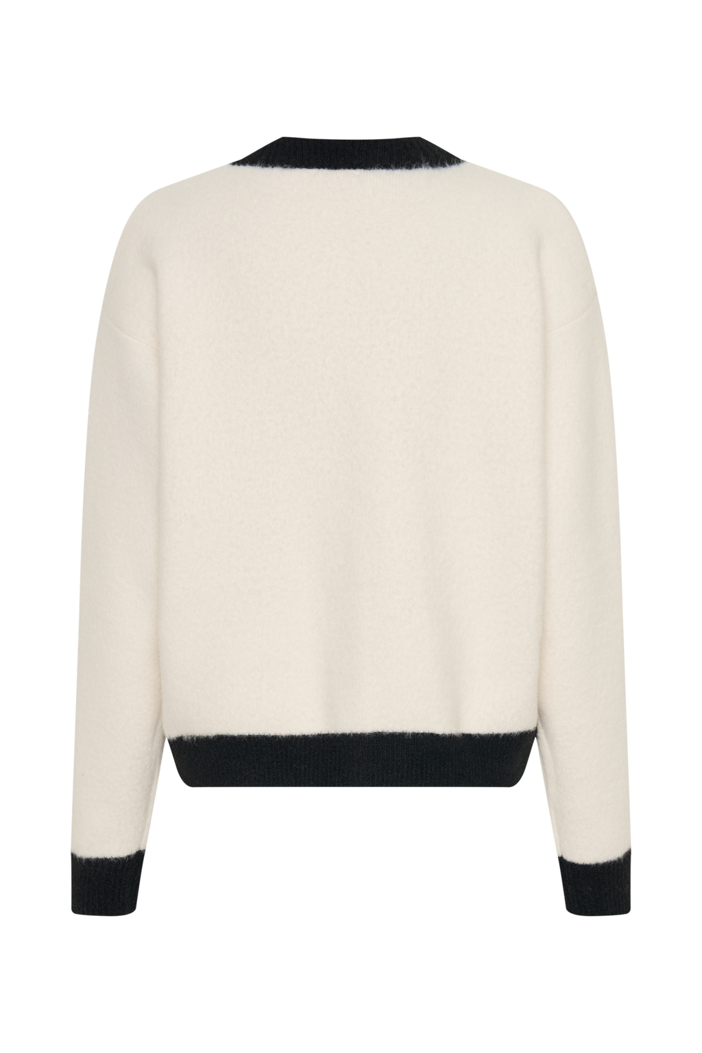 ROF Evangeline Oversize Triko Hırka - Siyah/Beyaz