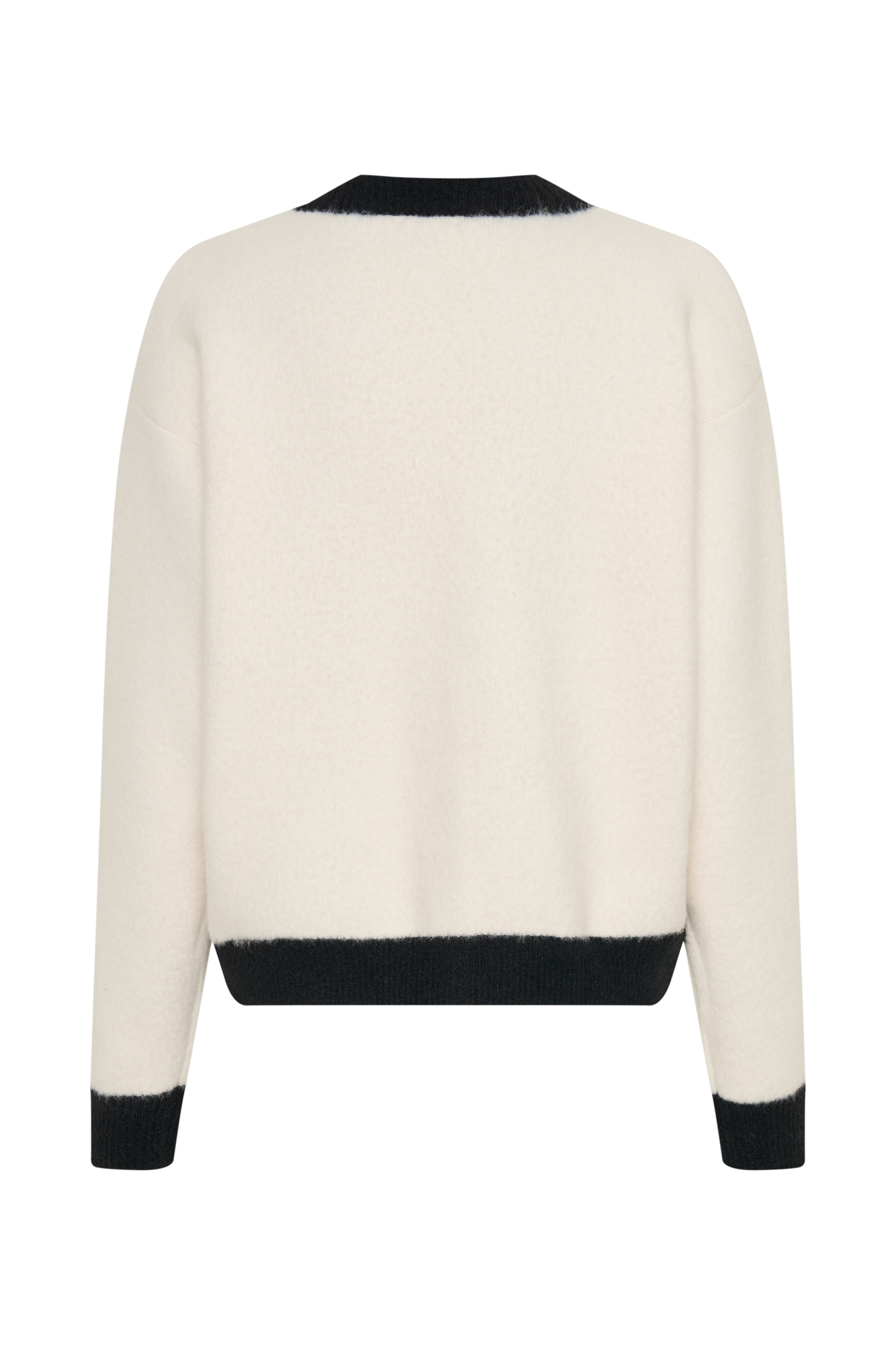 ROF Evangeline Oversize Triko Hırka - Siyah/Beyaz