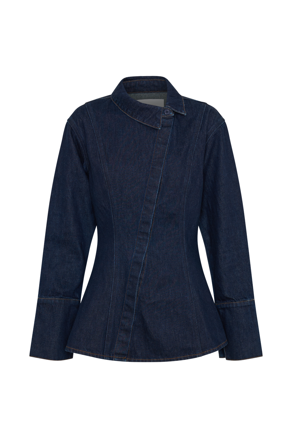 Levaru Jericho Asimetrik Denim Gömlek - İndigo Mavi