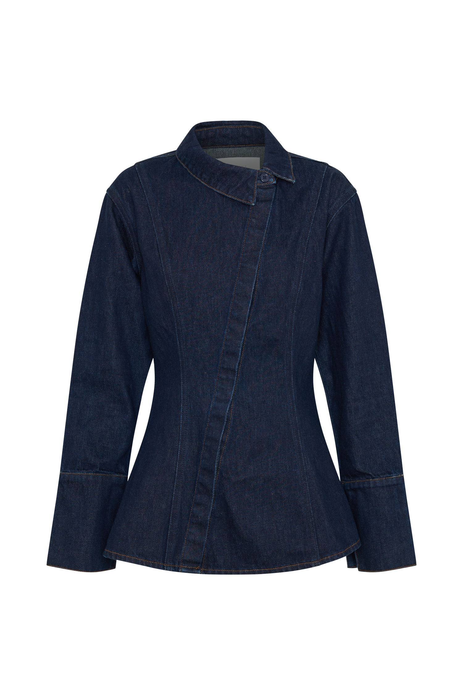 Levaru Jericho Asimetrik Denim Gömlek - İndigo Mavi