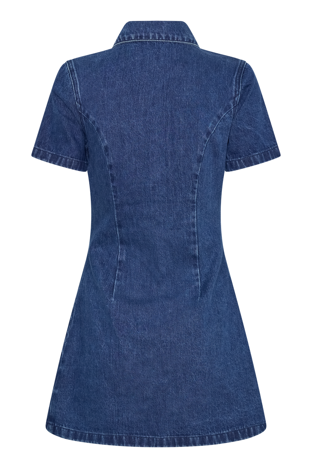Levauro Leighton Denim Düğmeli Mini Elbise - Koyu Mavi