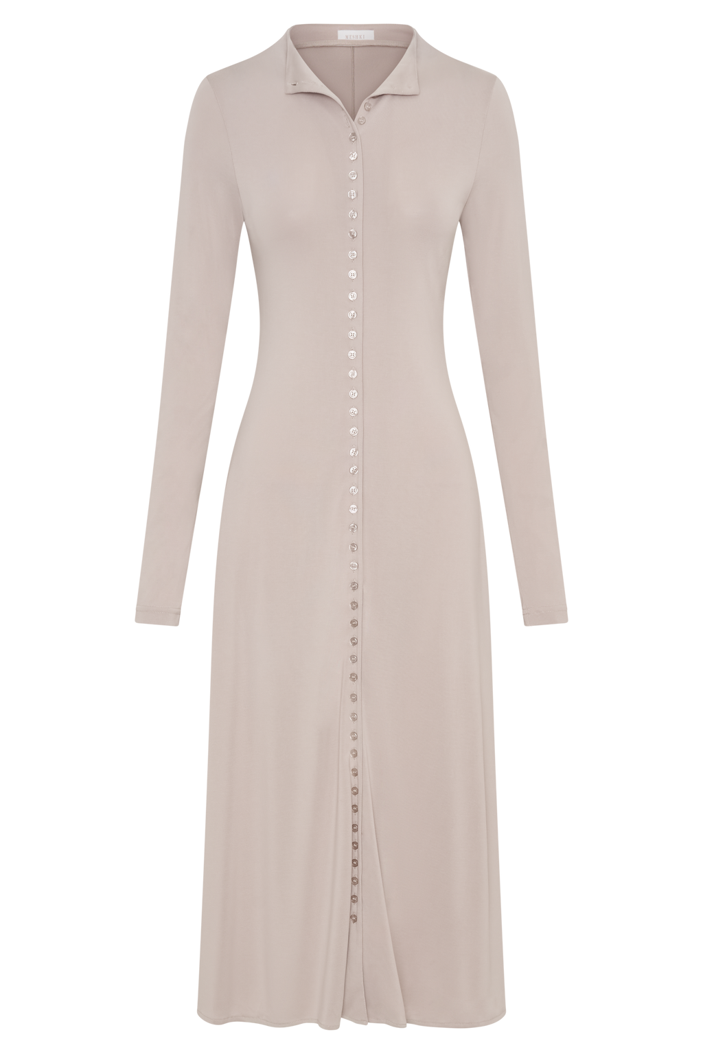 Levaru Anders Şeftali Jersey Midi Elbise - Taupe