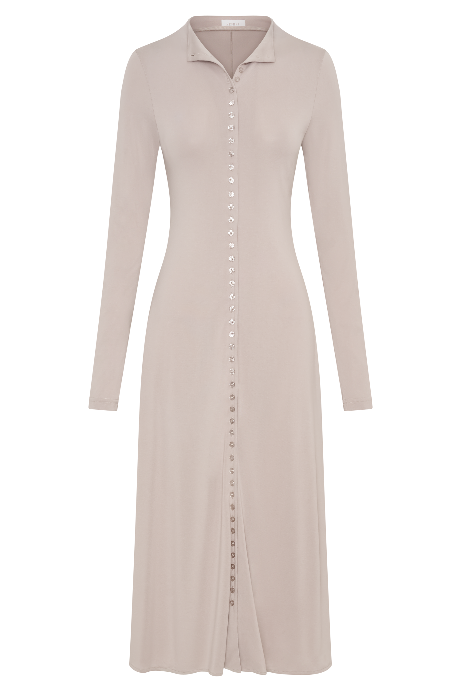 Levaru Anders Şeftali Jersey Midi Elbise - Taupe