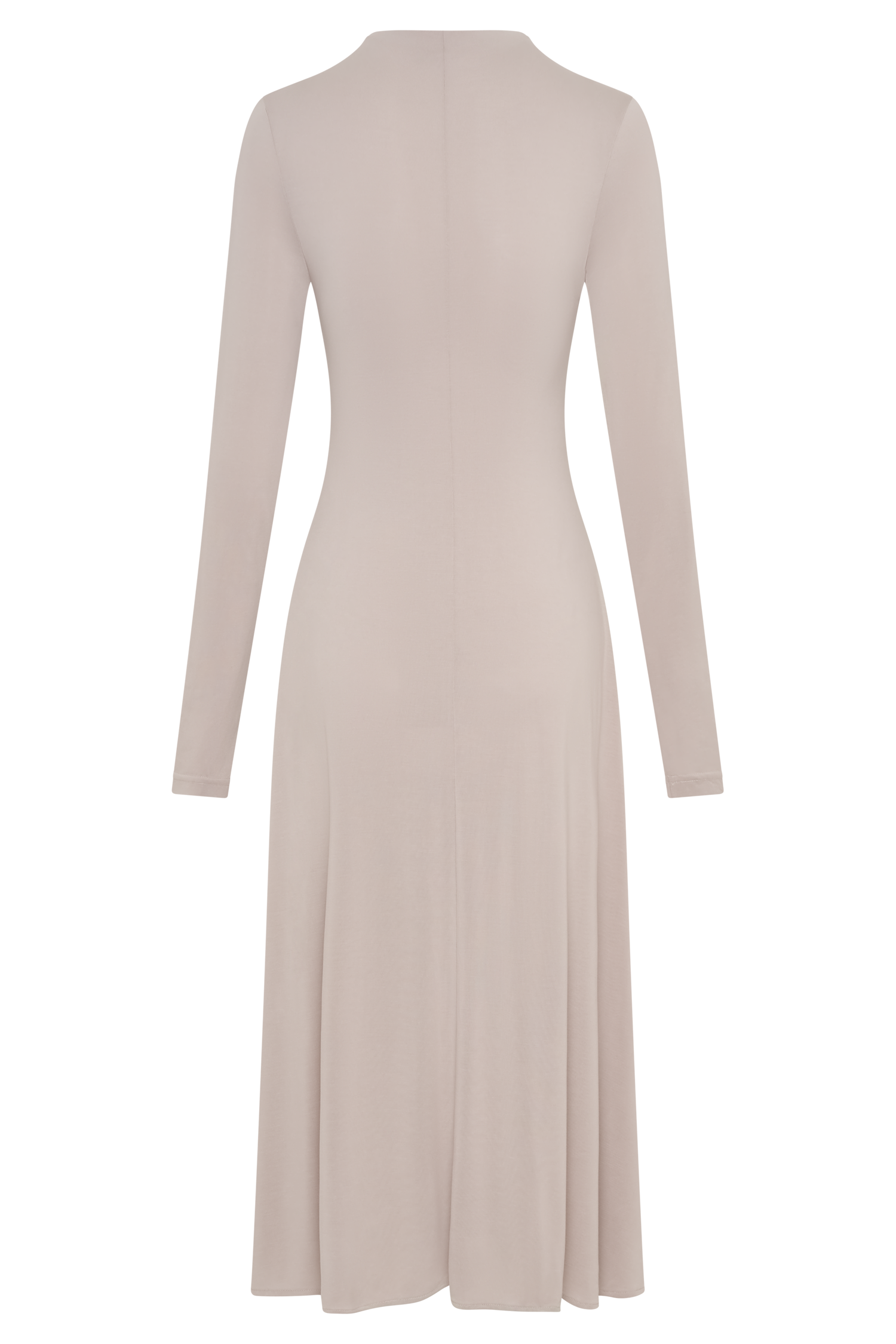Levaru Anders Şeftali Jersey Midi Elbise - Taupe