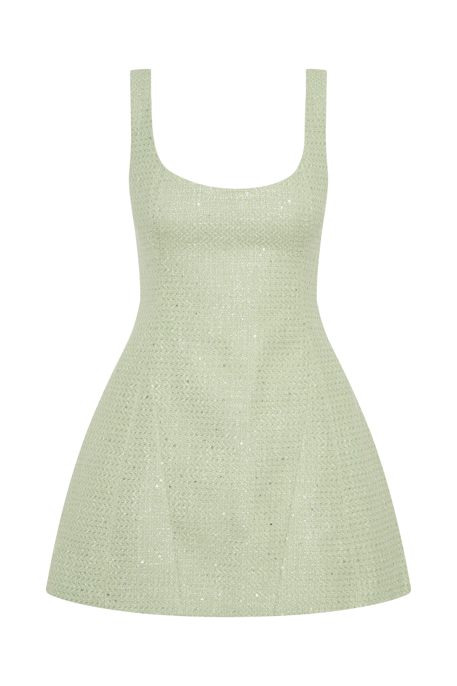 Levauro Beth Tüvit Mini Elbise - Pastel Yeşil