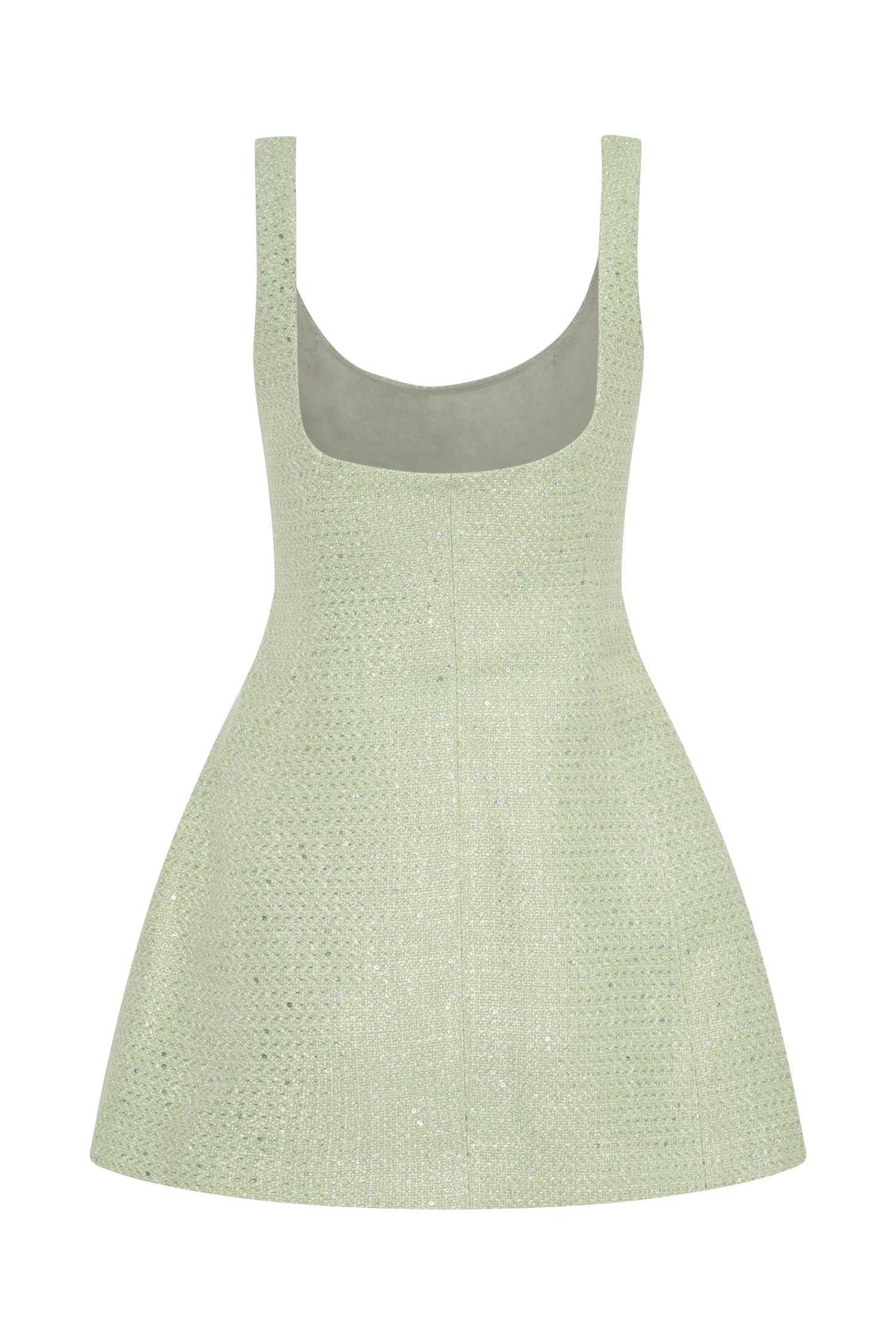 Levauro Beth Tüvit Mini Elbise - Pastel Yeşil