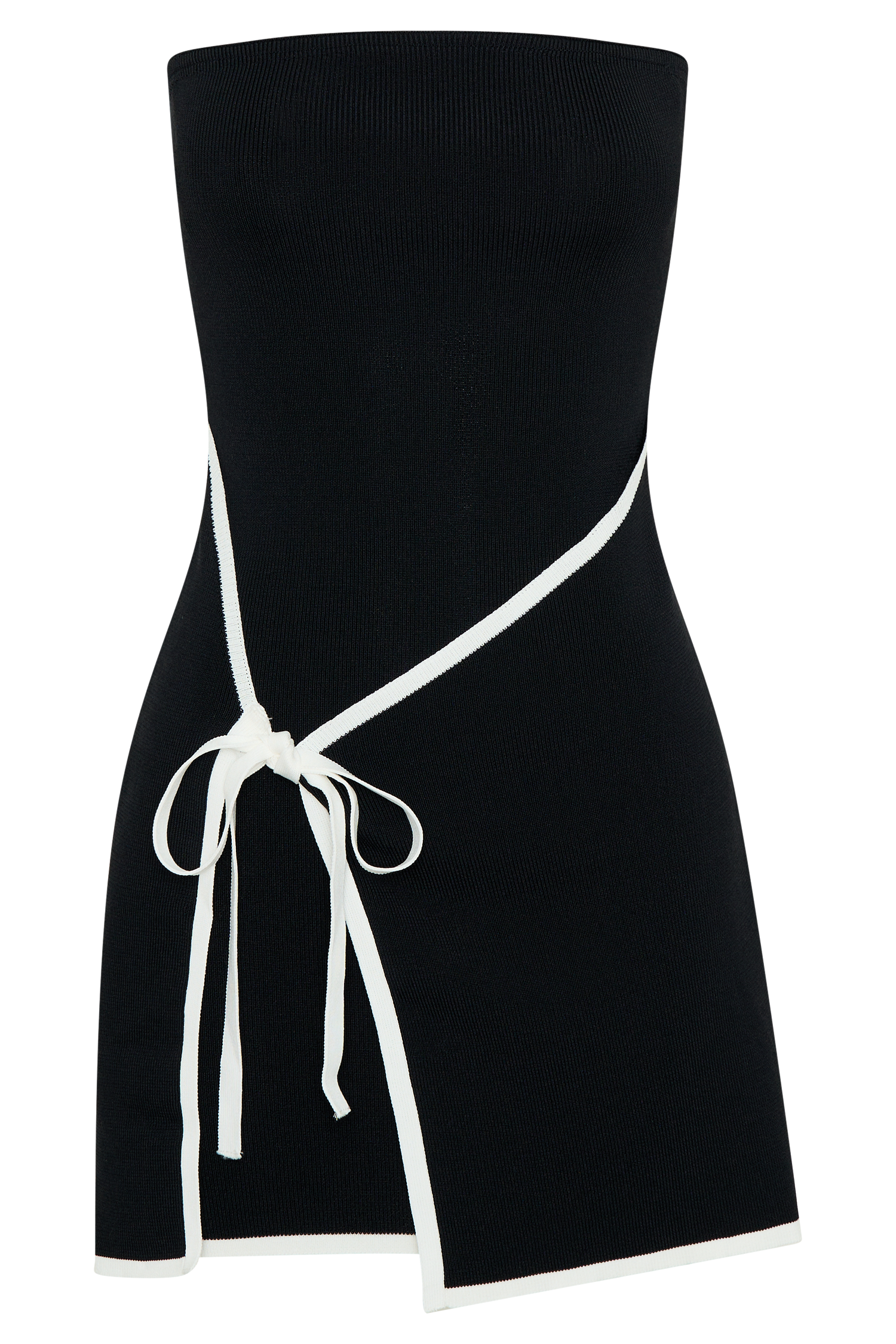 Levauro Rian Straplez Triko Mini Elbise - Siyah
