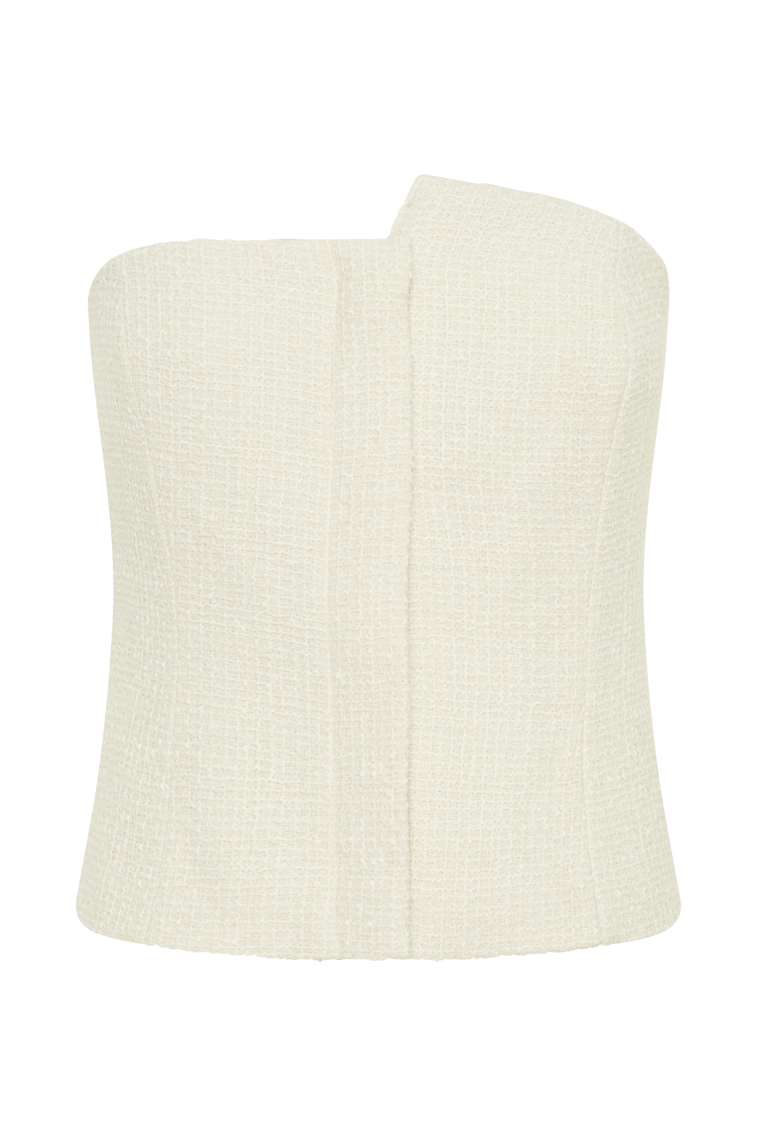 Levauro Parker Boucle Straplez Asimetrik Üst - Fildişi