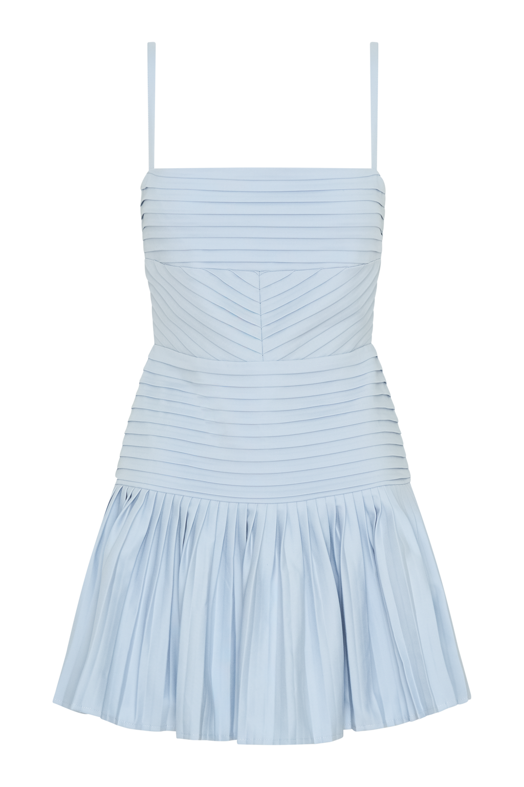 Levauro Rylee Multi Plise Mini Elbise - Buz Mavisi