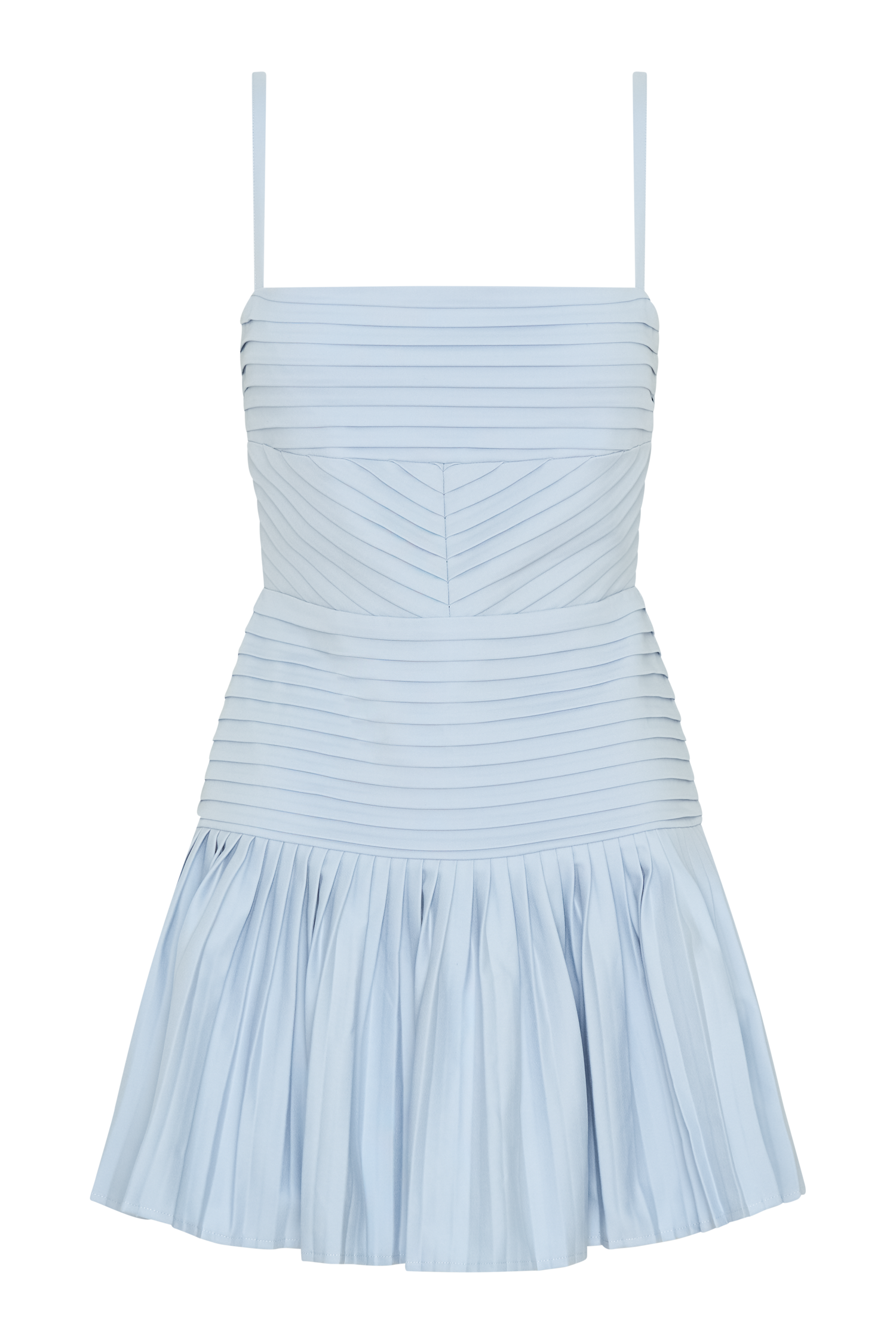 Levauro Rylee Multi Plise Mini Elbise - Buz Mavisi
