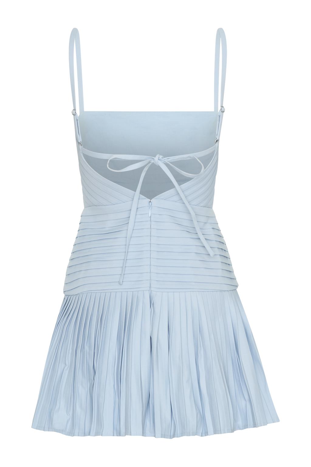 Levauro Rylee Multi Plise Mini Elbise - Buz Mavisi