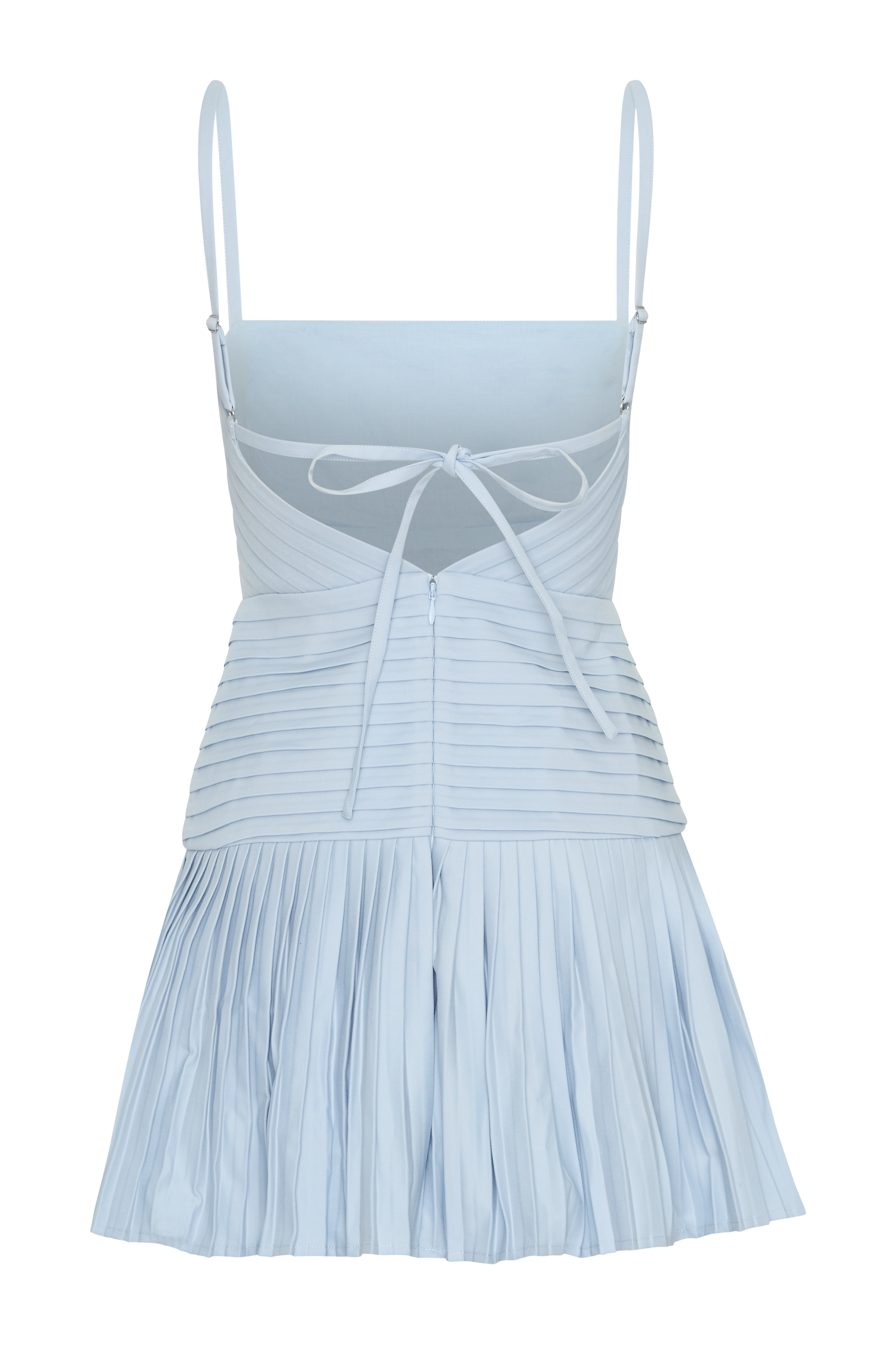 Levauro Rylee Multi Plise Mini Elbise - Buz Mavisi