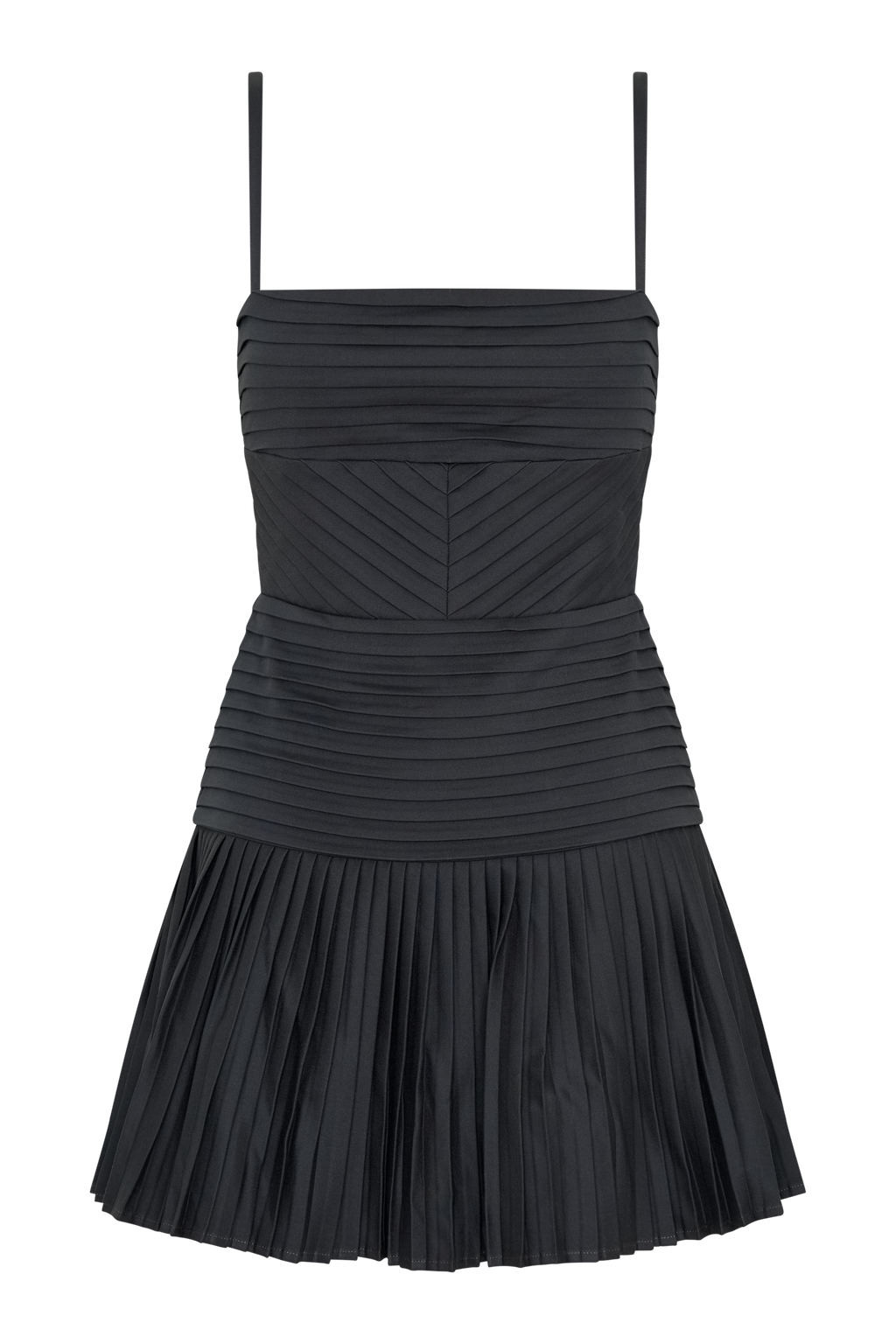 Levauro  Rylee Multi Plise Mini Elbise - Kömür