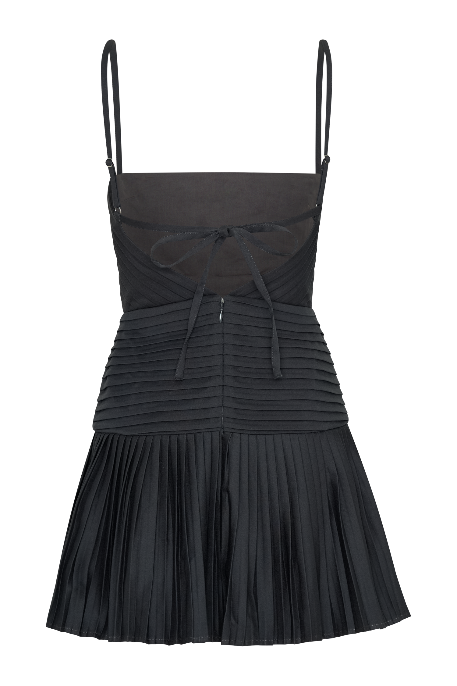 Levauro  Rylee Multi Plise Mini Elbise - Kömür
