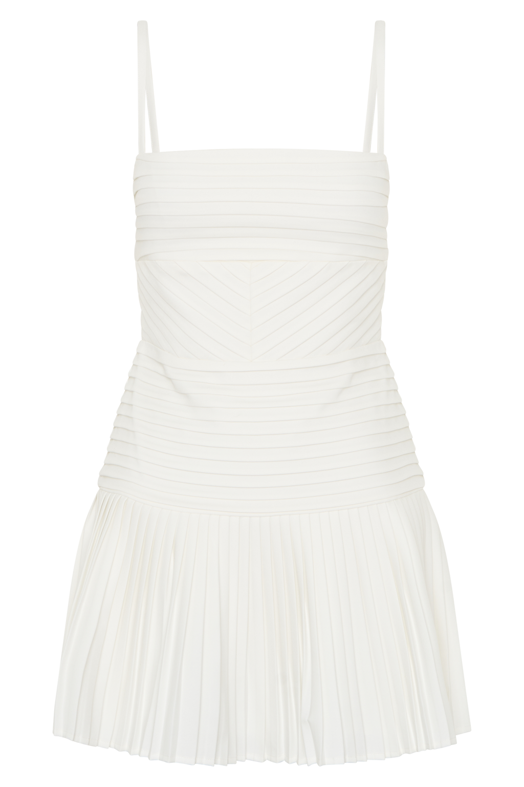 Levauro  Rylee Multi Plise Mini Elbise - Beyaz