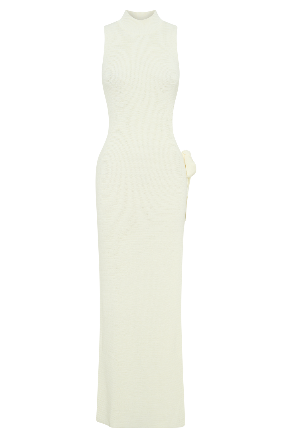 Levauro Stephanie Cut Out Örgü Maxi Elbise - Fildişi