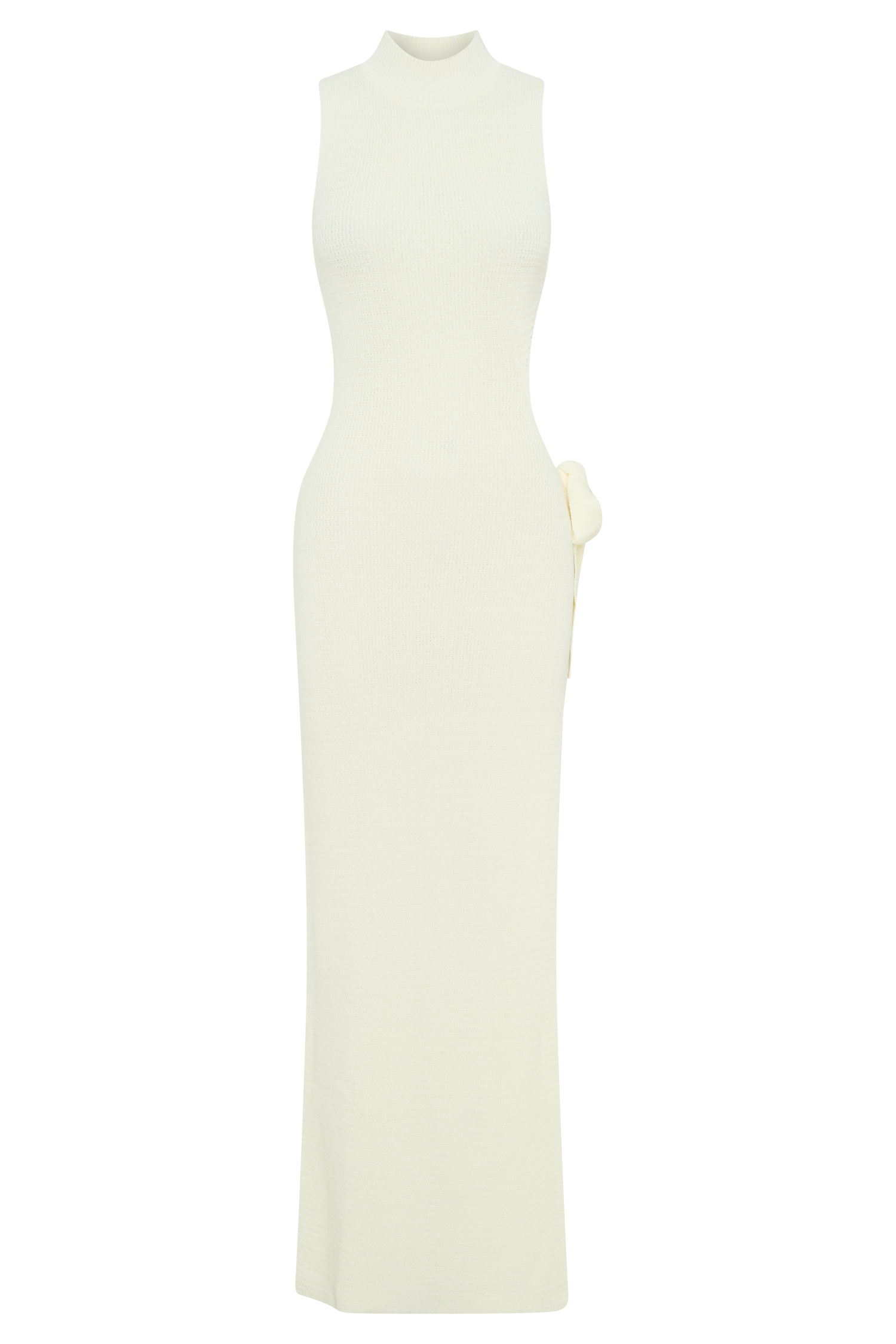 Levauro Stephanie Cut Out Örgü Maxi Elbise - Fildişi
