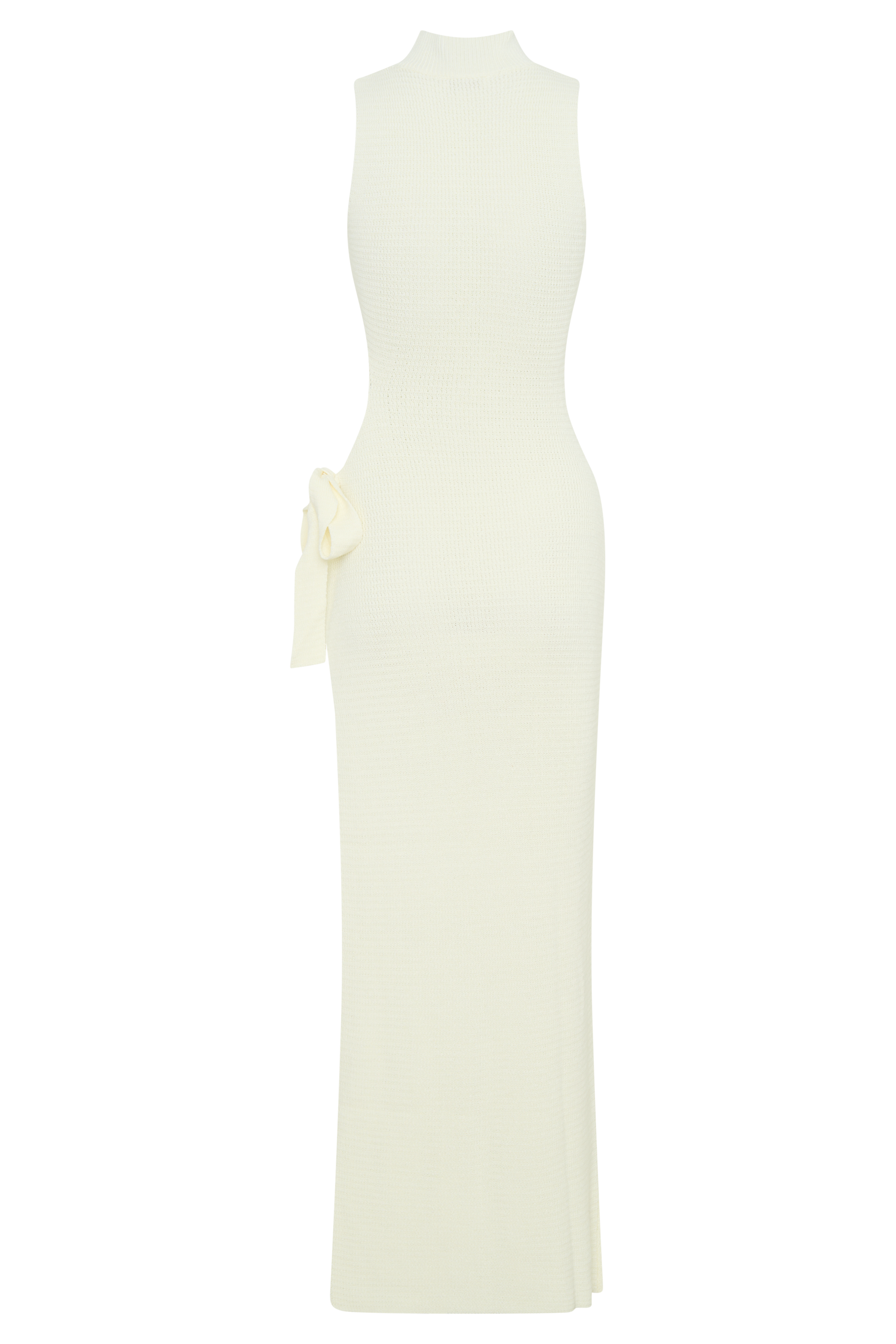 Levauro Stephanie Cut Out Örgü Maxi Elbise - Fildişi