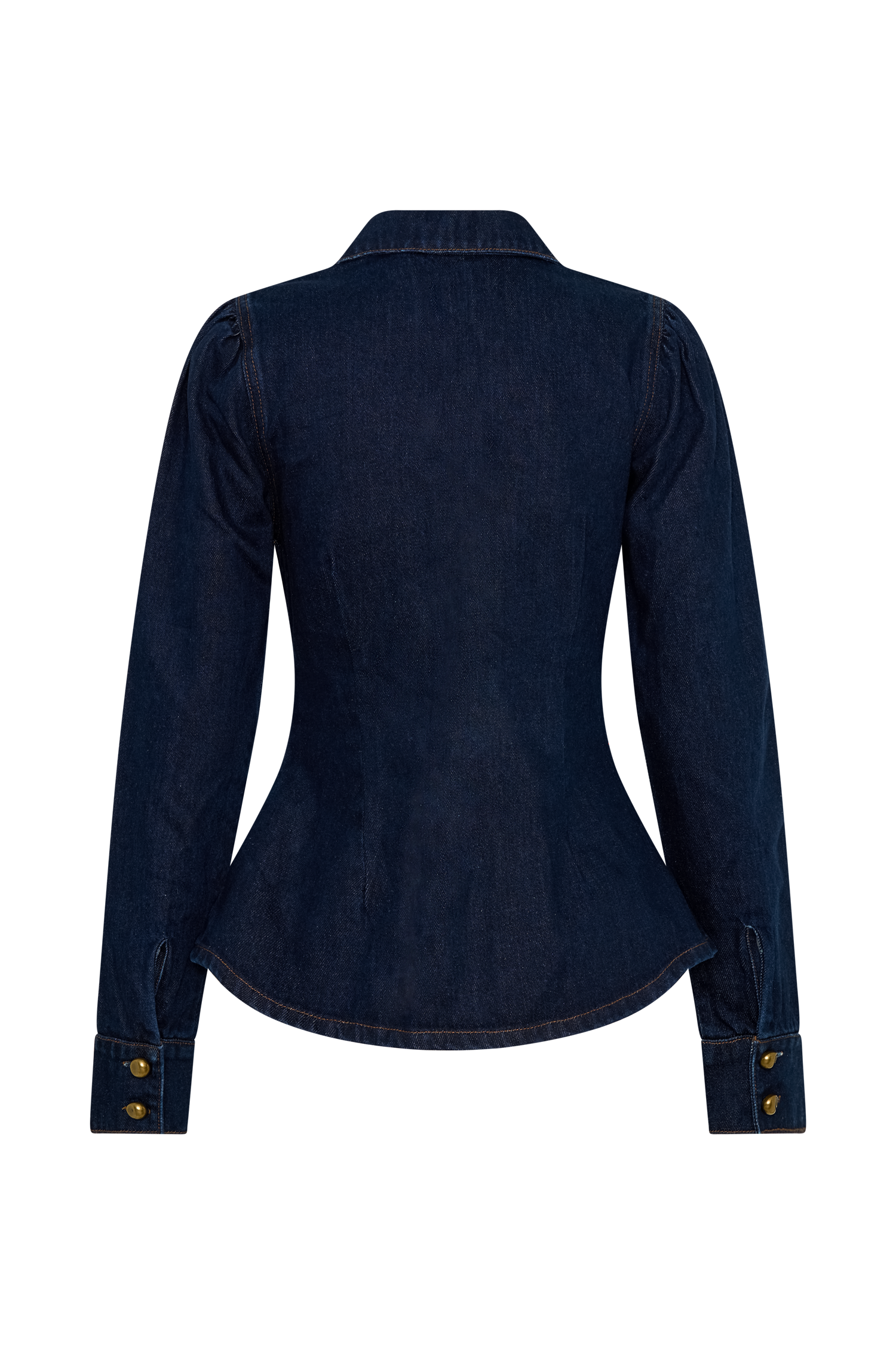 Levauro Hilary Uzun Kollu Denim Üst - İndigo Mavi