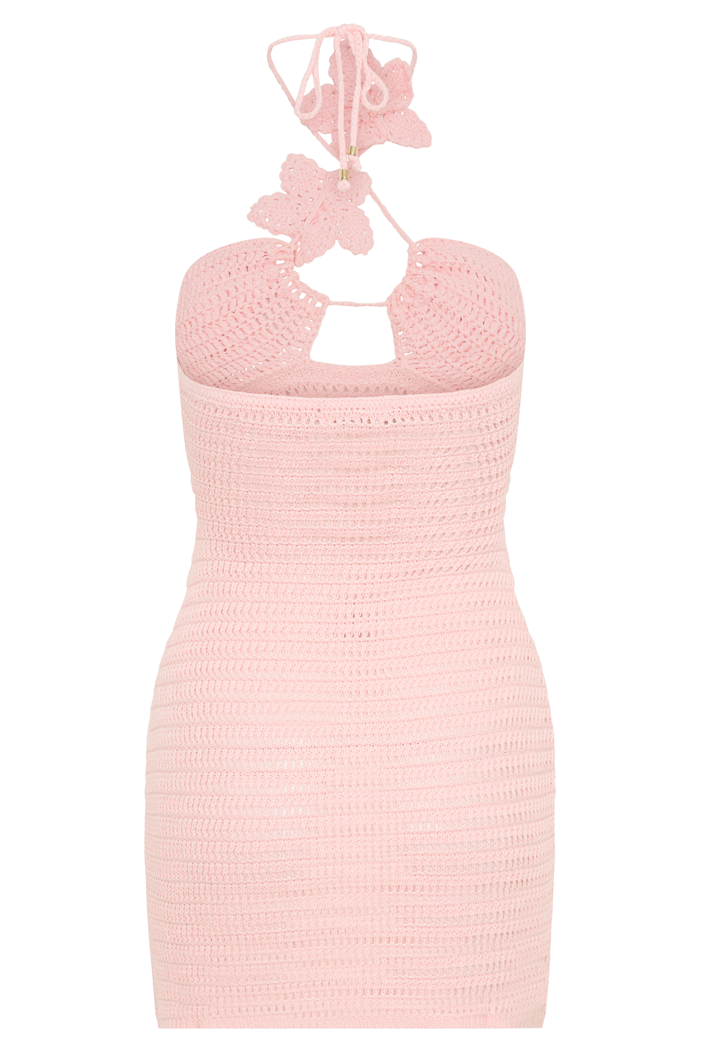 Levauro Kyla Çiçekli Tığ İşi Mini Elbise - Pembe