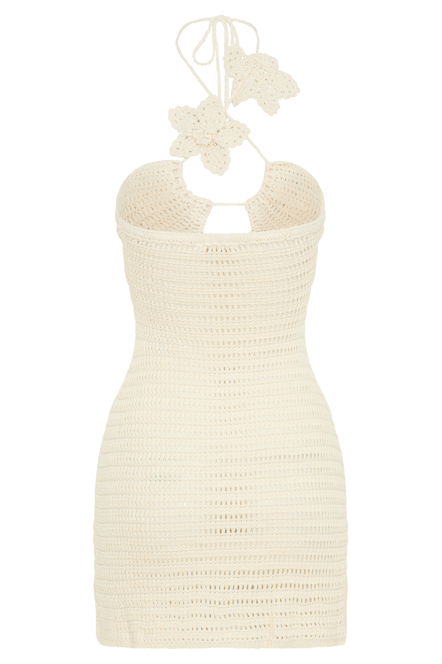 Levauro Kyla Çiçekli Tığ İşi Mini Elbise - Buttercream