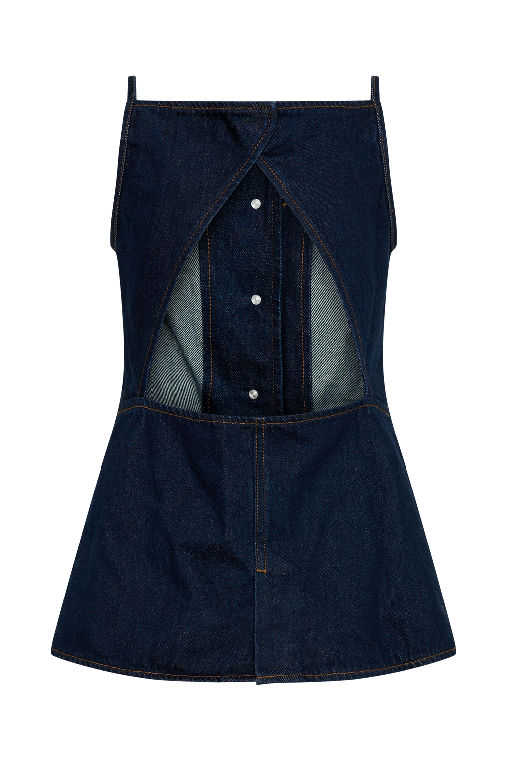 Levauro Ashton Kolsuz Düğmeli Denim Üst - İndigo Mavi
