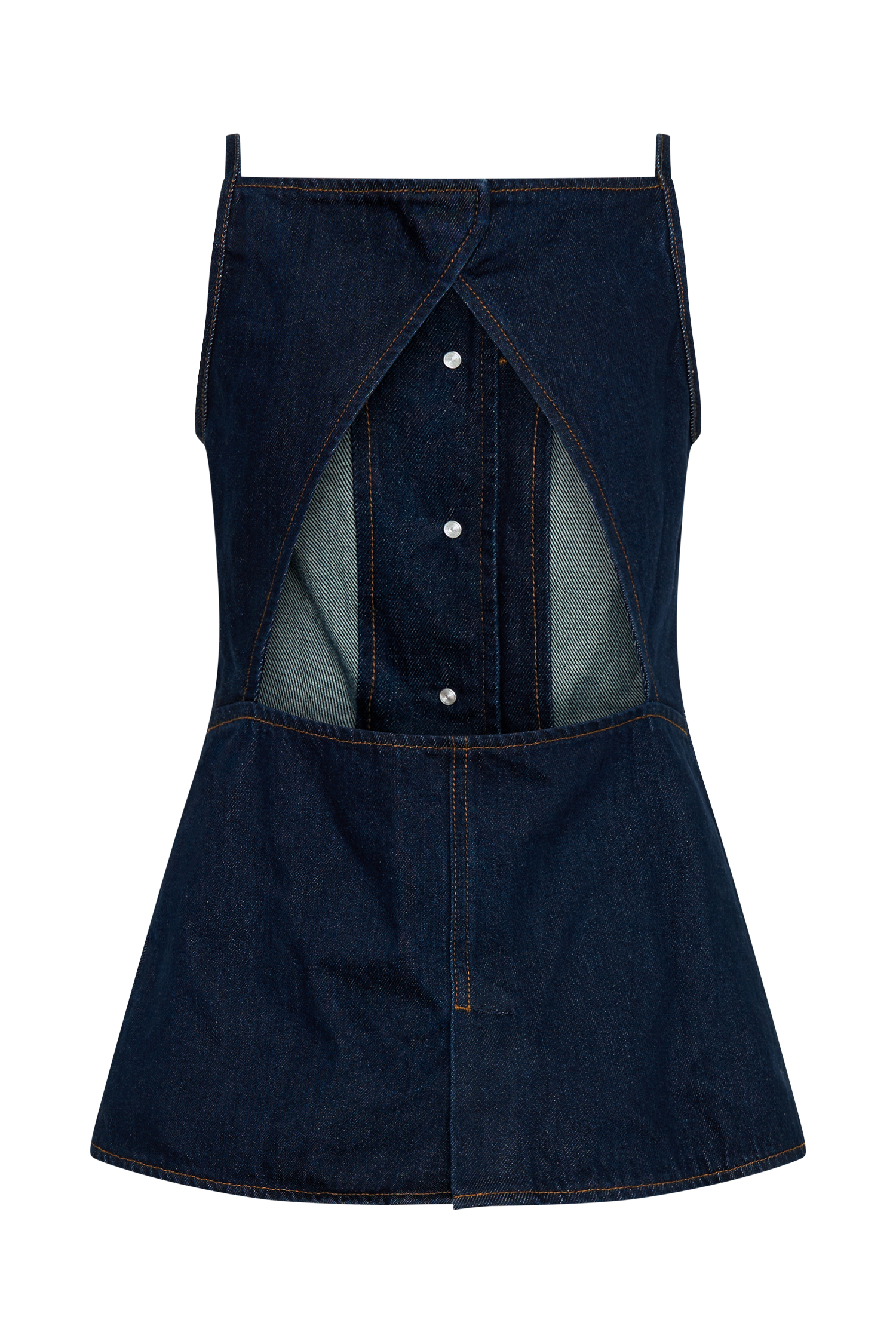 Levauro Ashton Kolsuz Düğmeli Denim Üst - İndigo Mavi