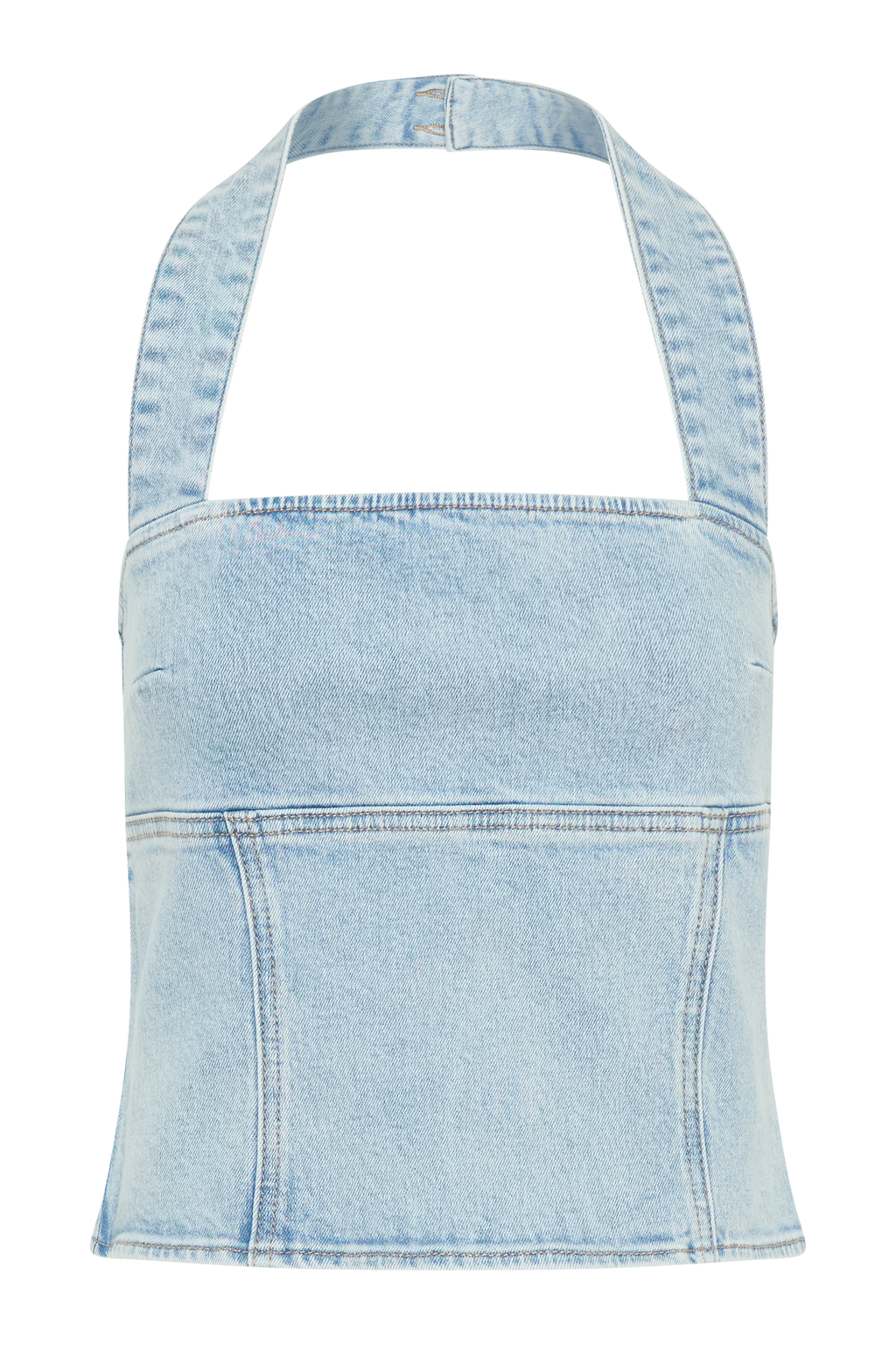 Levauro Dayna Denim Boyundan Bağlamalı Üst - Açık Mavi