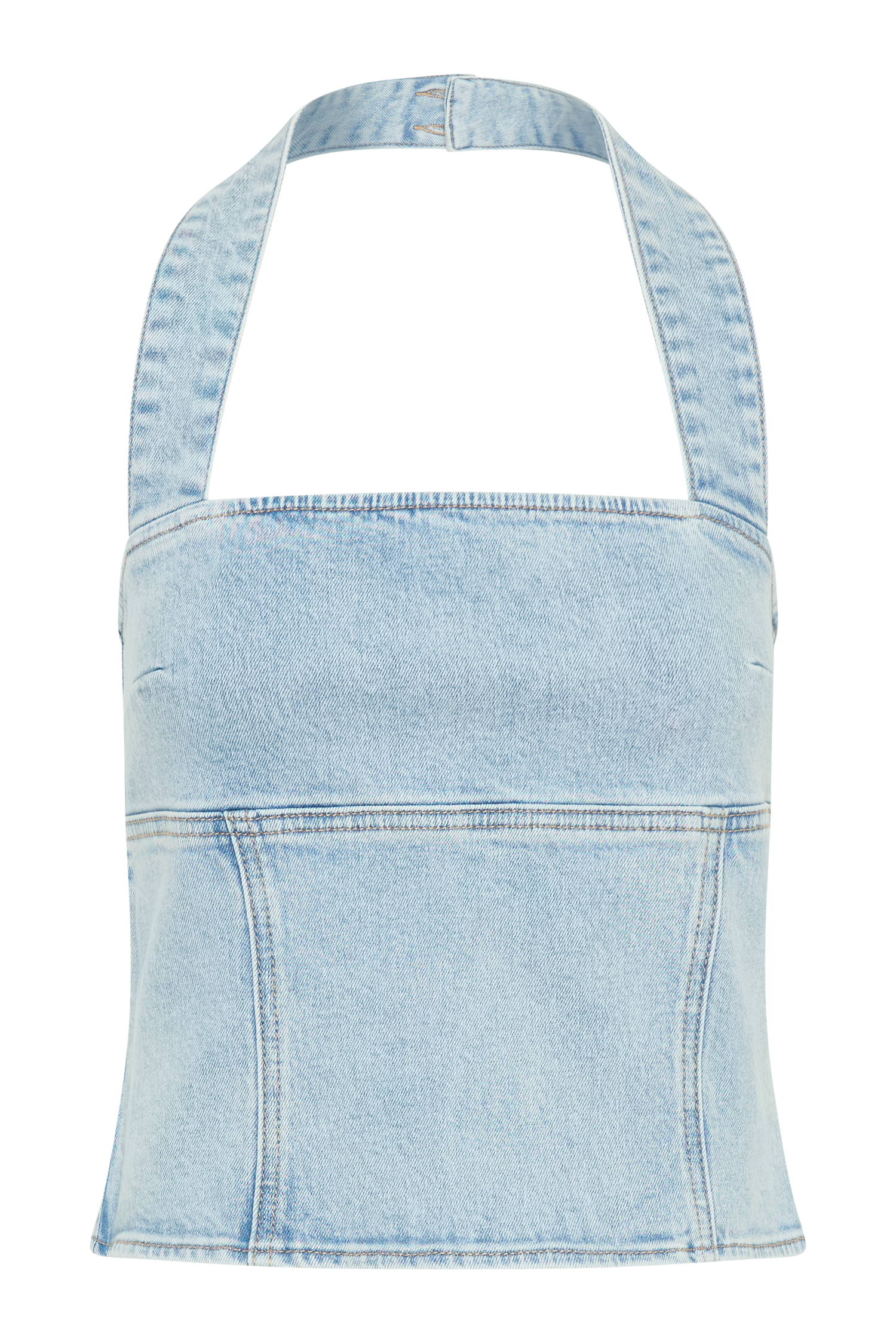 Levauro Dayna Denim Boyundan Bağlamalı Üst - Açık Mavi