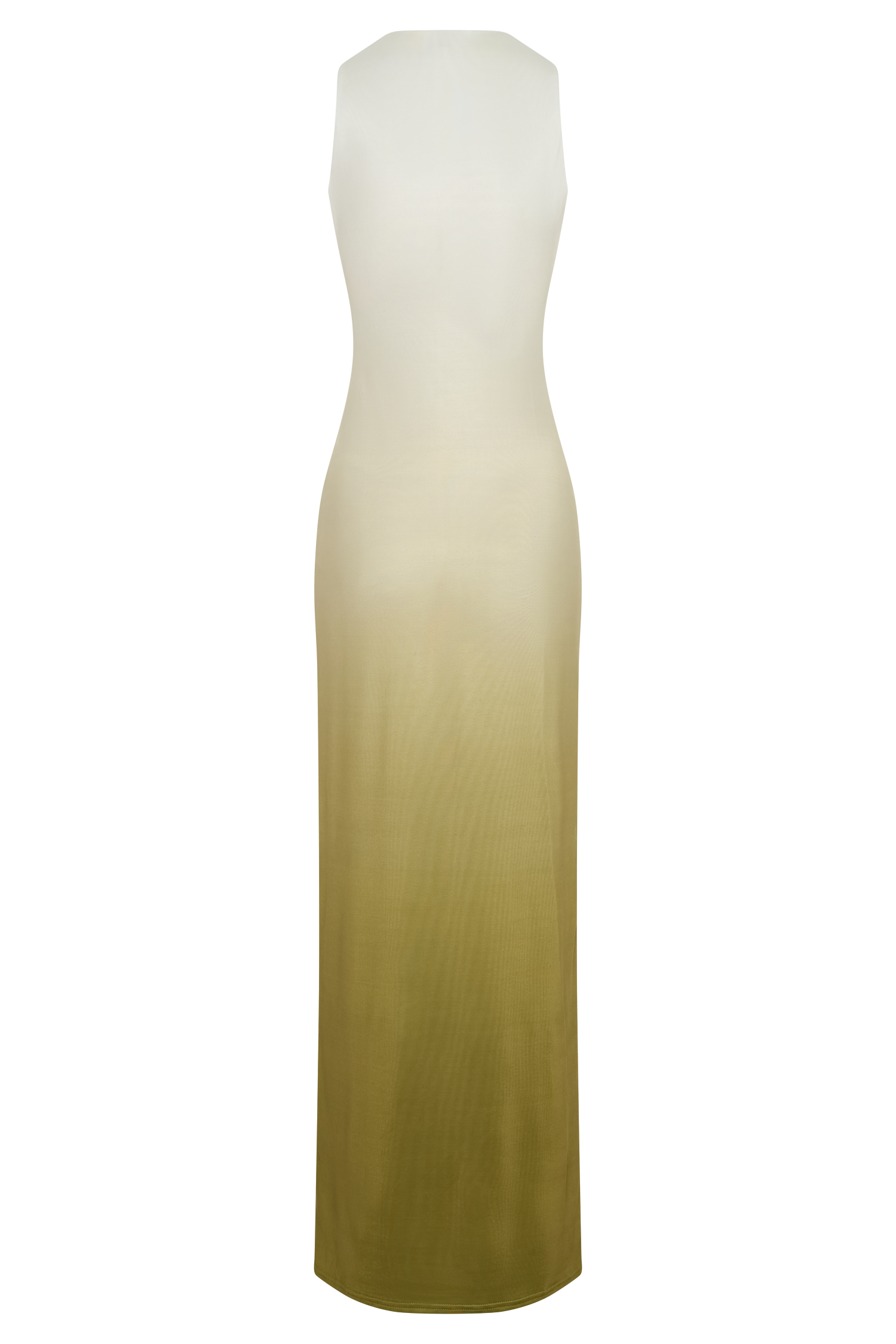 Levauro Stella Drapeli Dar Maxi Elbise - Ombre Vintage Zeytin