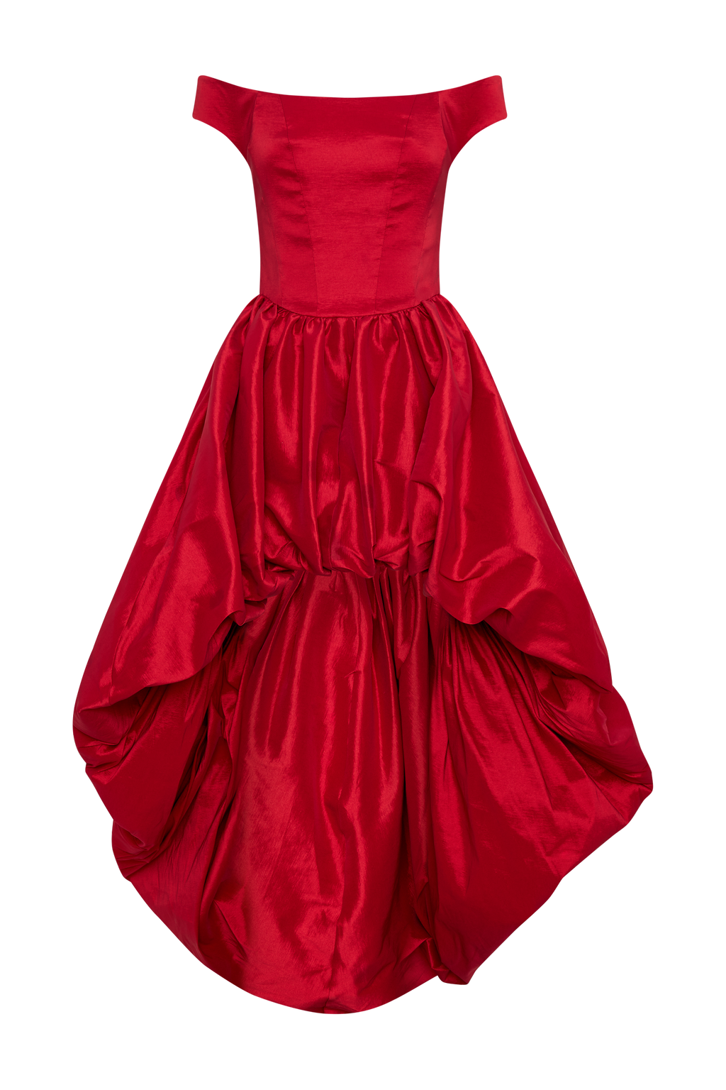 Levauro Amelia Bubble Maxi Elbise - Yakut Kırmızısı