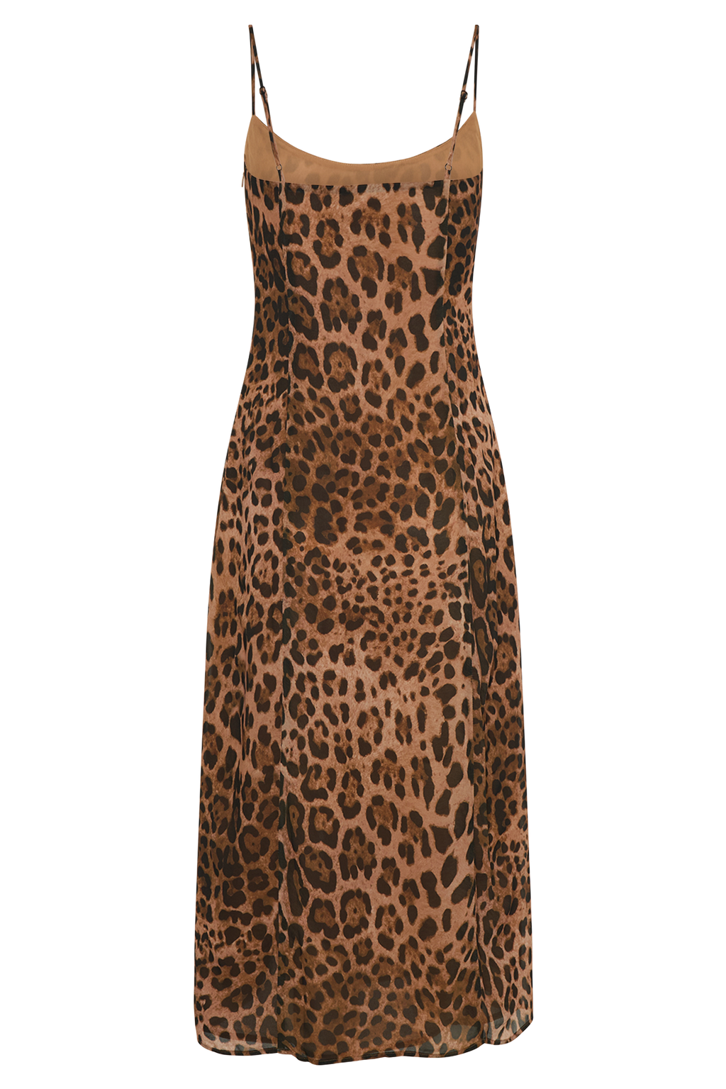 Levauro Leanne Şifon Midi Elbise - Leopar Desenli