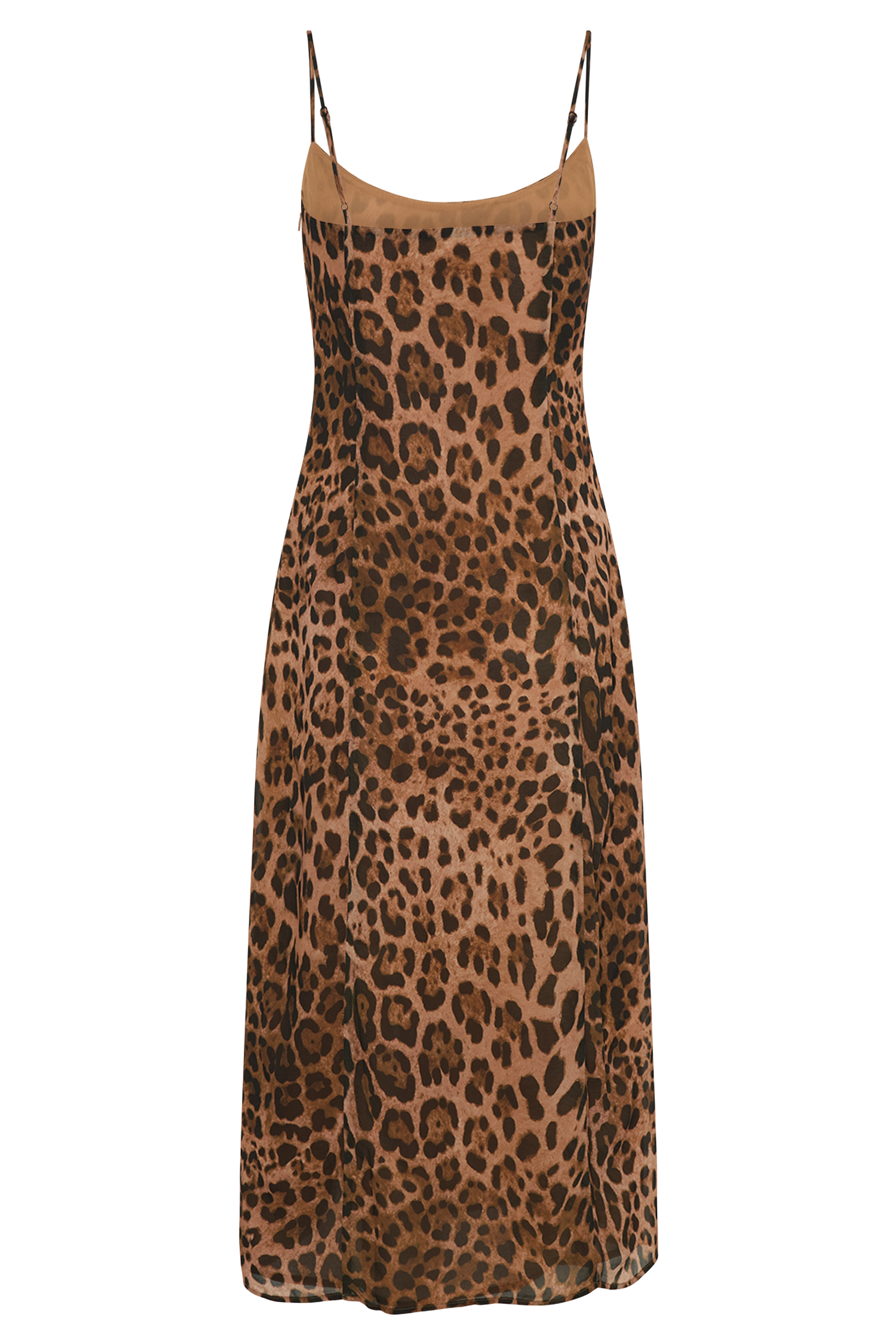 Levauro Leanne Şifon Midi Elbise - Leopar Desenli