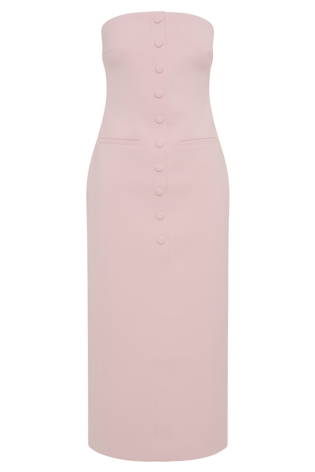 Levauro Sussan Straplez Midi Elbise - Pudra