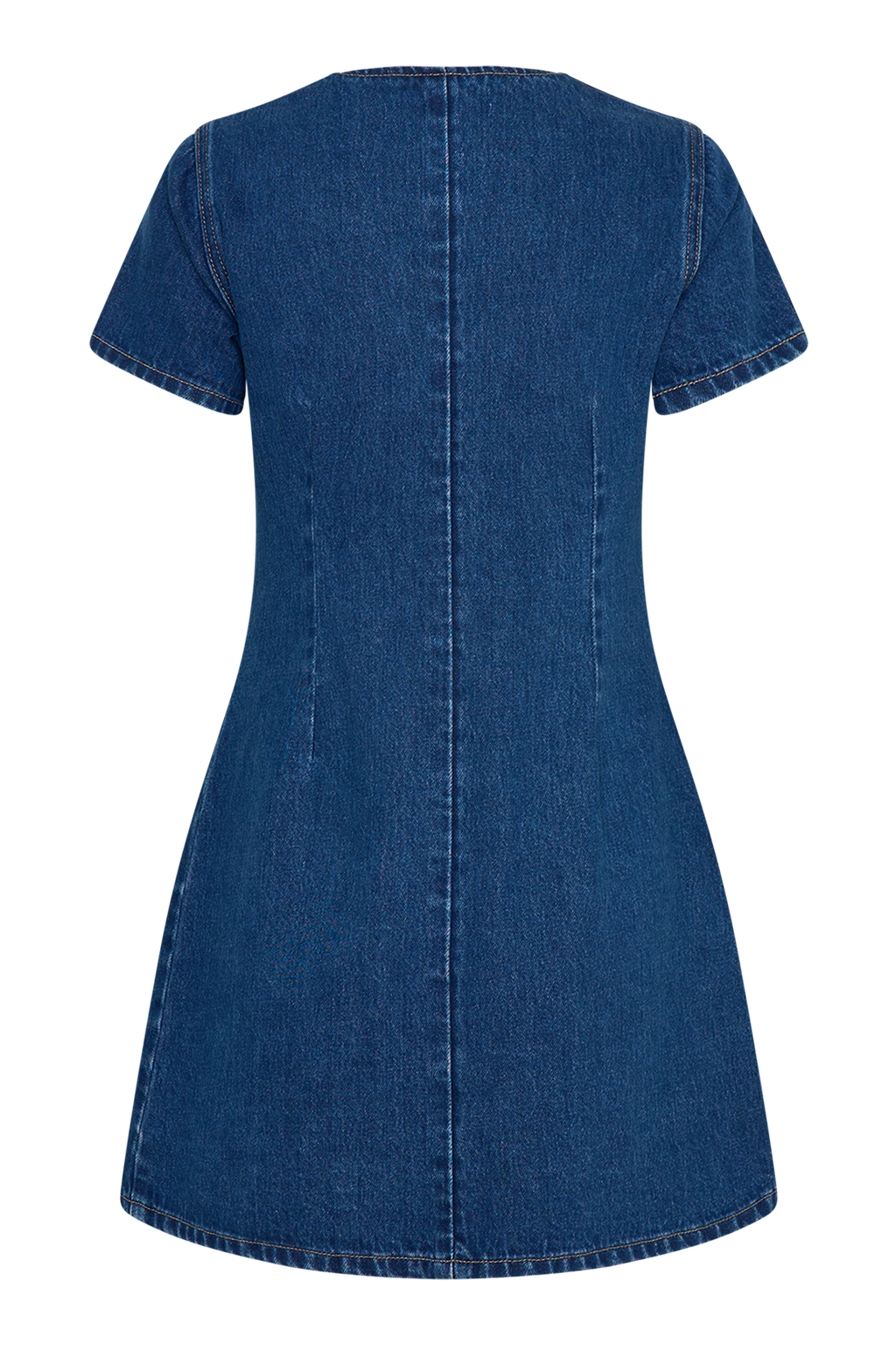 Levauro Monica Sweetheart Denim Mini Elbise - Koyu Mavi