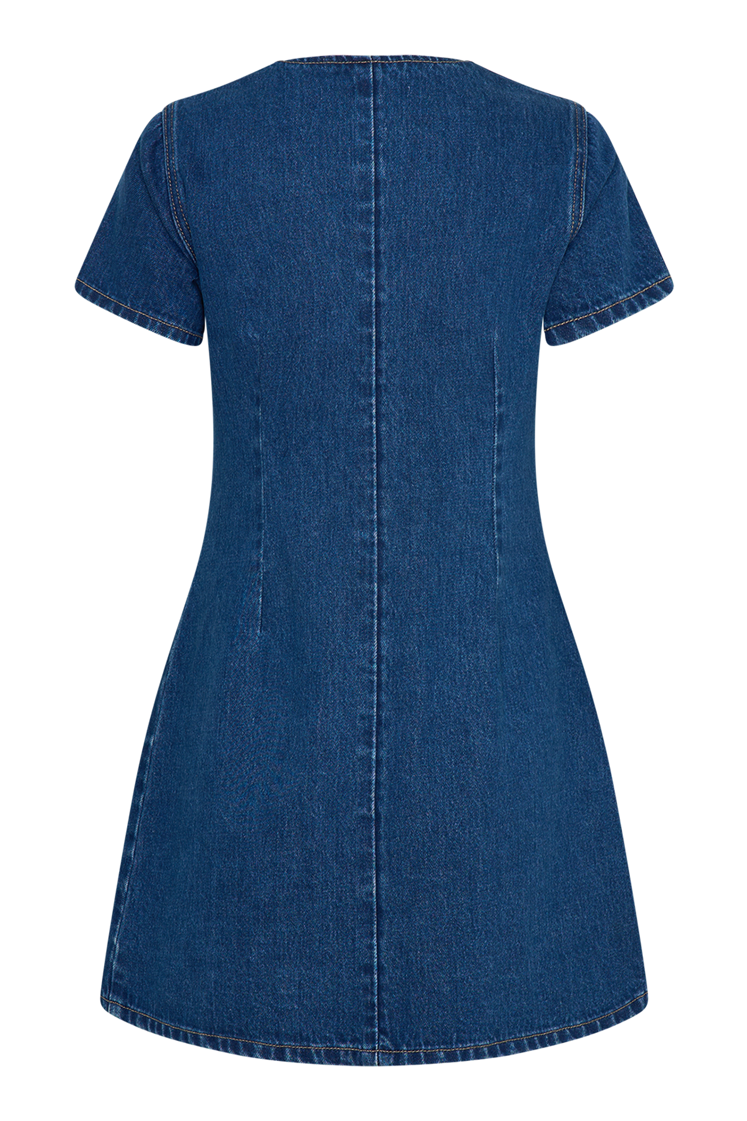 Levauro Monica Sweetheart Denim Mini Elbise - Koyu Mavi
